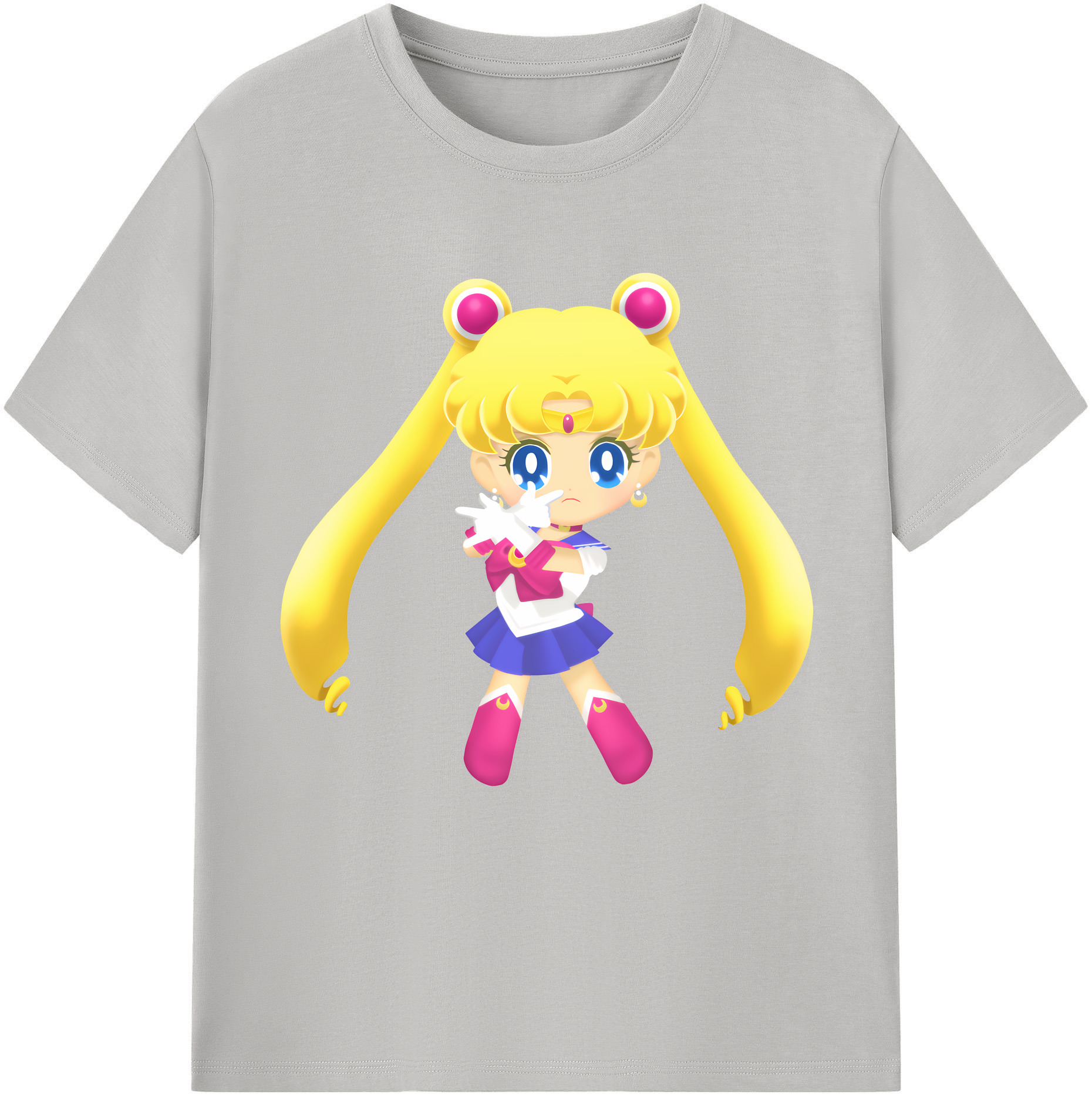 （画像用） 美少女戦士セーラームーン 月野 うさぎ つきの うさぎ Sailor Moon Tsukino Usagi レディースカジュアルプリントTシャツ（綿100％）