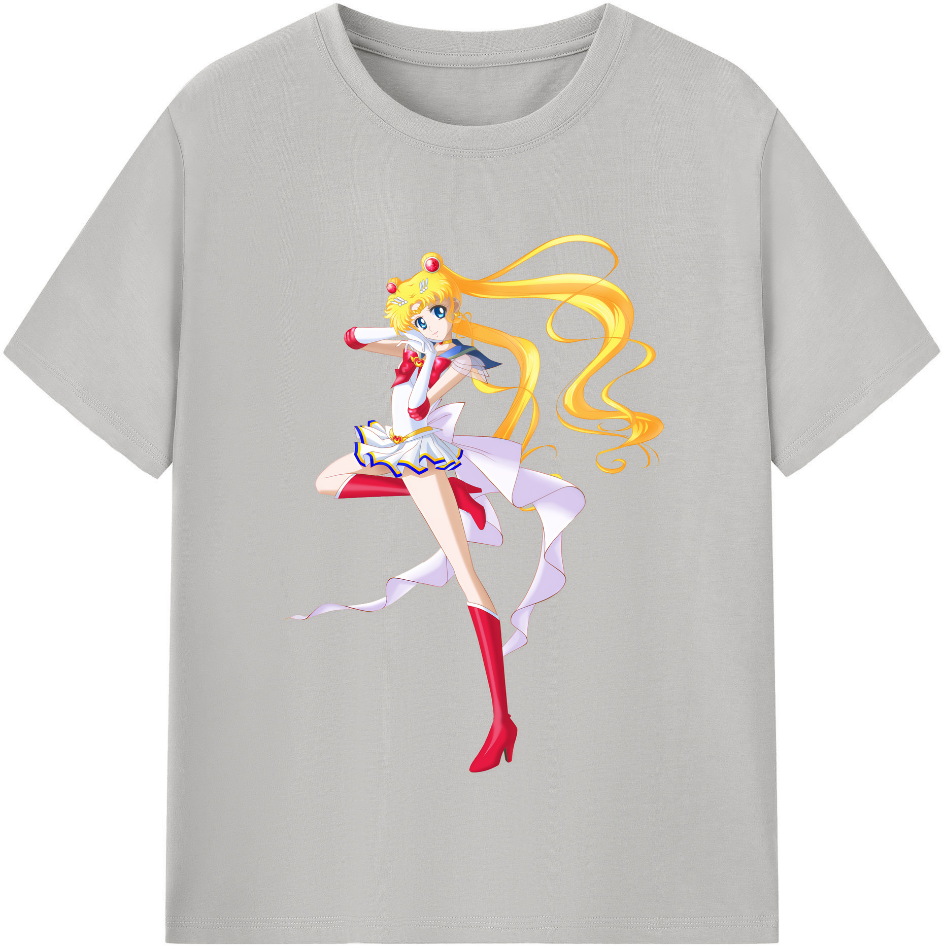 （画像用） 美少女戦士セーラームーン 月野 うさぎ つきの うさぎ Sailor Moon Tsukino Usagi レディースカジュアルプリントTシャツ（綿100％）