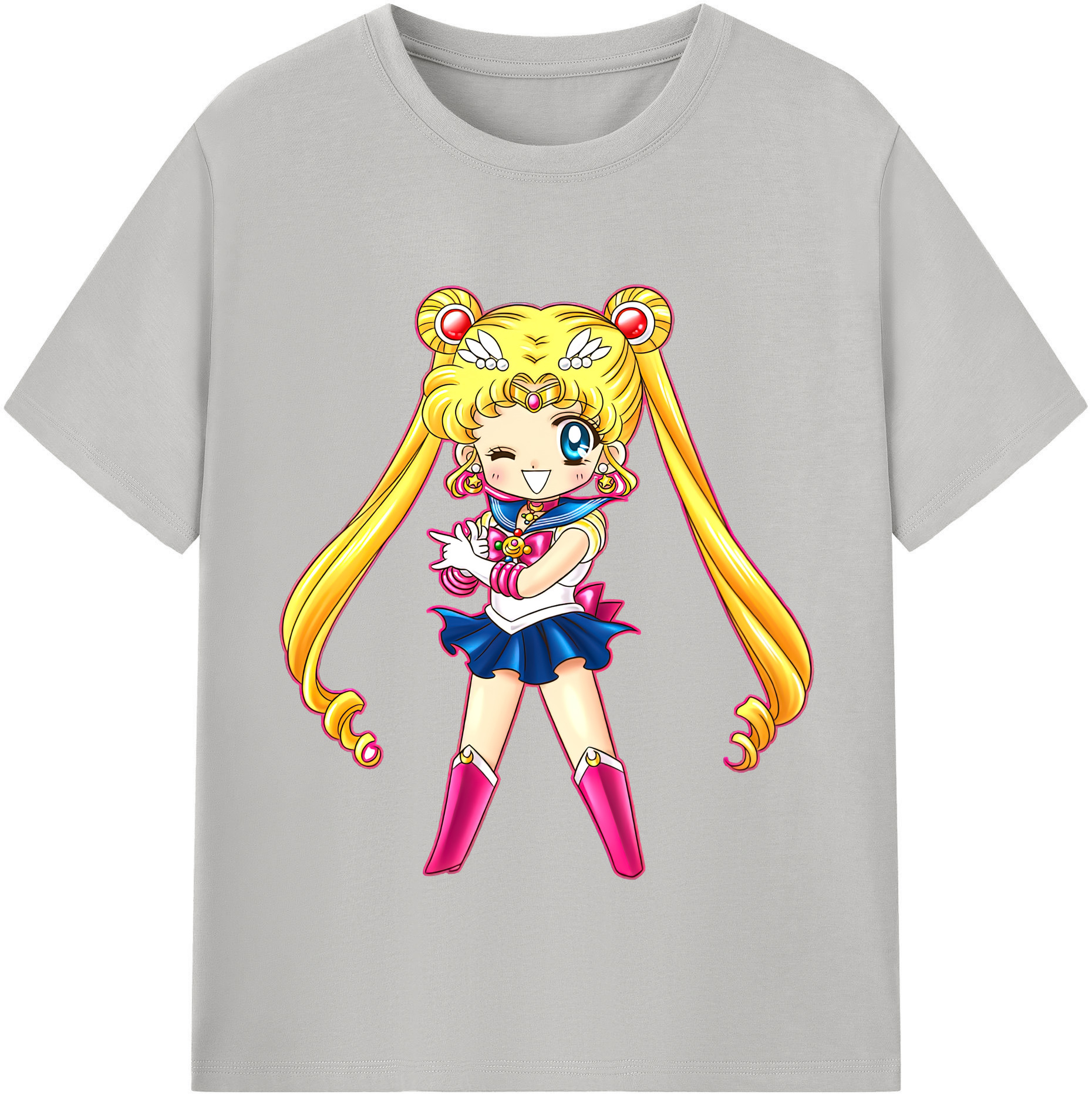 （画像用） 美少女戦士セーラームーン 月野 うさぎ つきの うさぎ Sailor Moon Tsukino Usagi レディースカジュアルプリントTシャツ（綿100％）