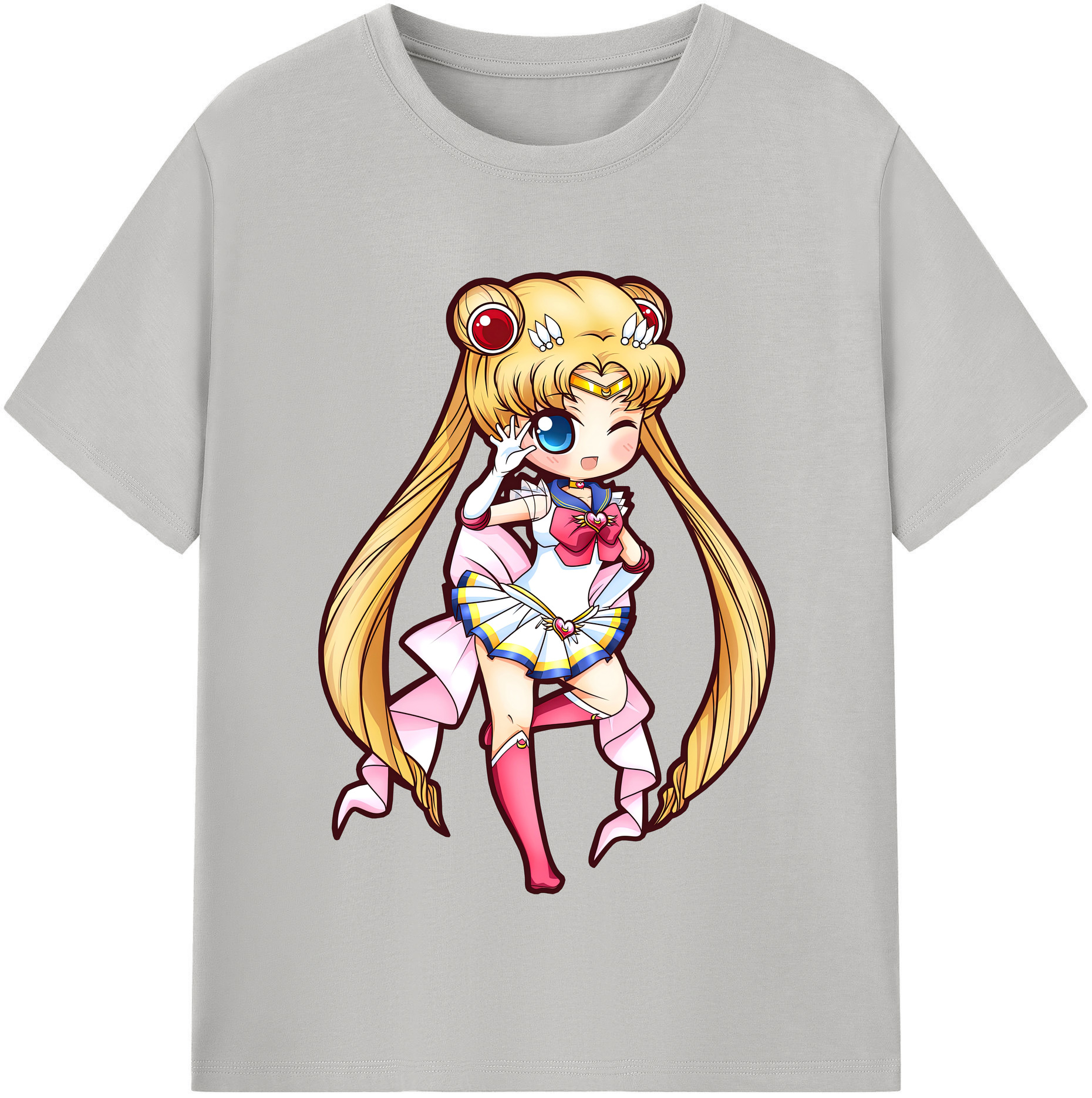 （画像用） 美少女戦士セーラームーン 月野 うさぎ つきの うさぎ Sailor Moon Tsukino Usagi レディースカジュアルプリントTシャツ（綿100％）