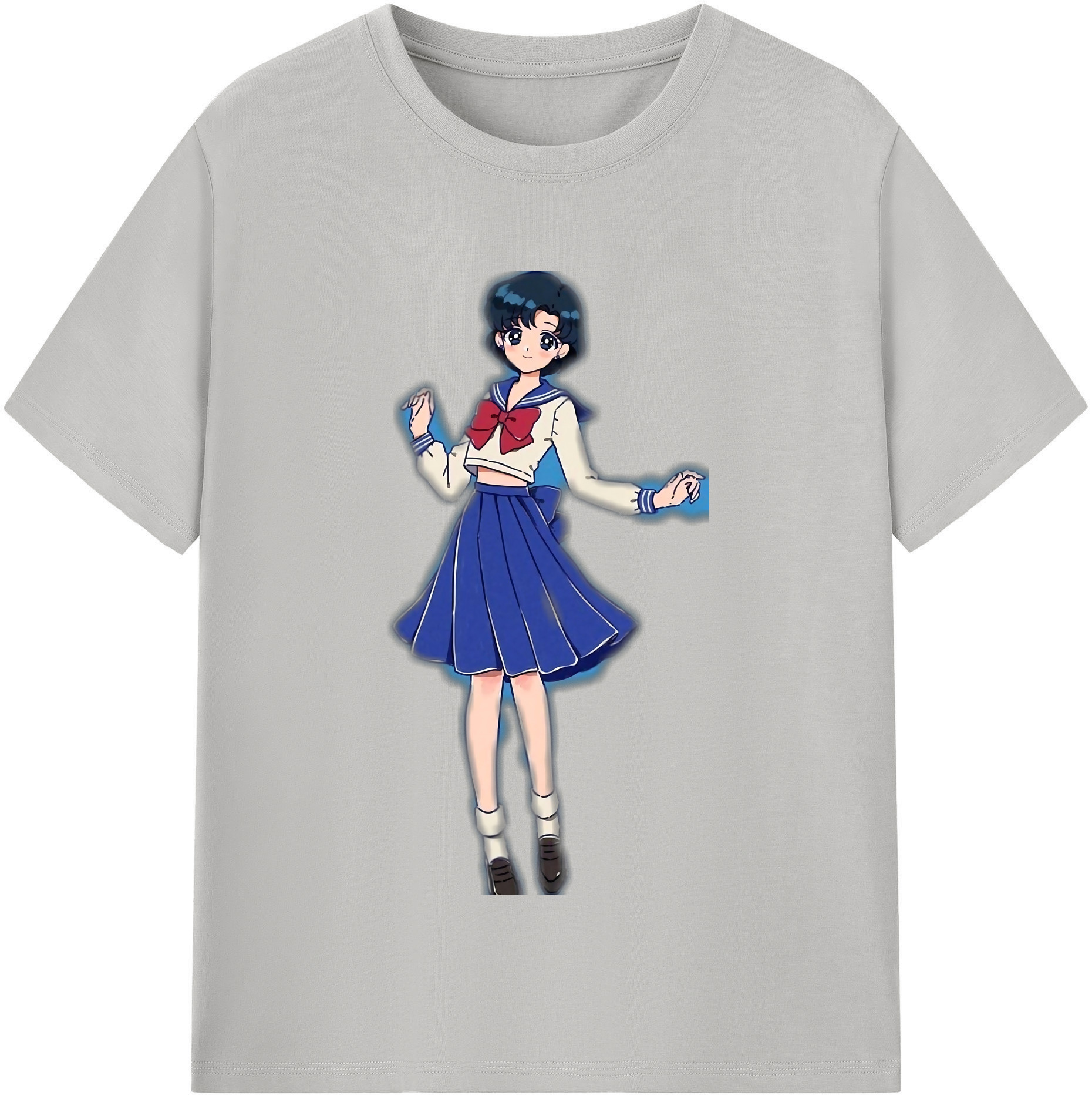 （画像用） 美少女戦士セーラームーン 水野 亜美 みずの あみ Sailor Moon Mizuno Ami レディースカジュアルプリントTシャツ（綿100％）