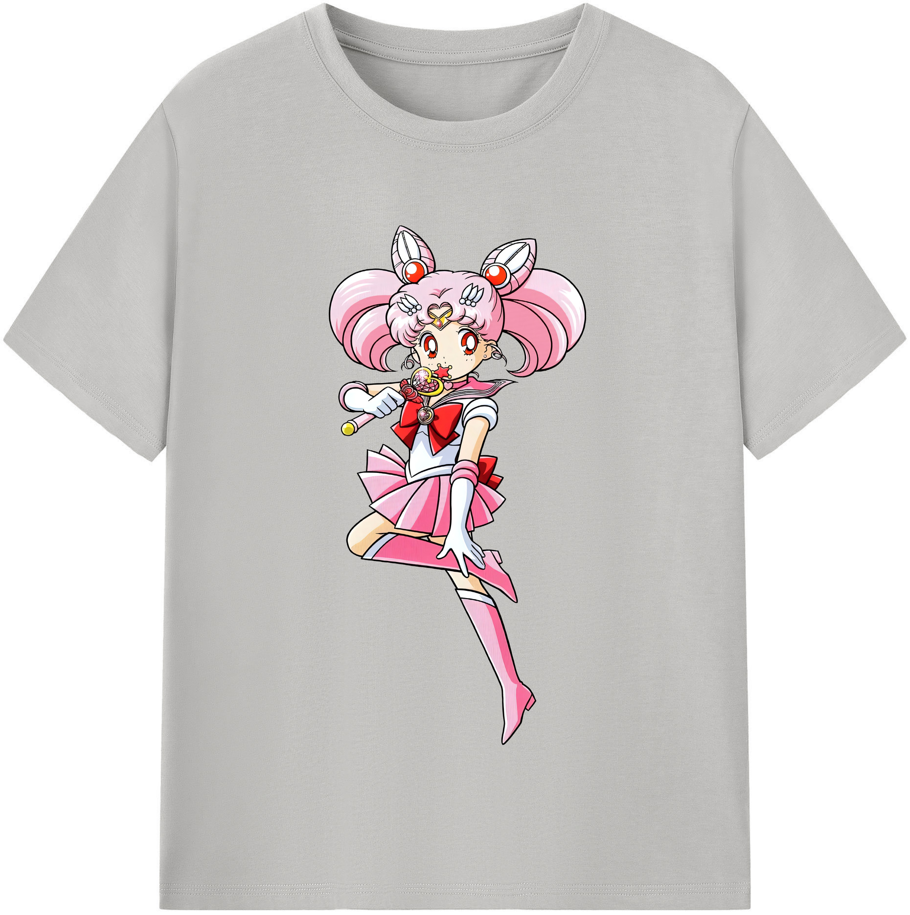 （画像用） 美少女戦士セーラームーン ちびうさ Sailor Moon Chibiusa Tsukino Usagi Small Lady Serenity レディースカジュアルプリントTシャツ（綿100％）