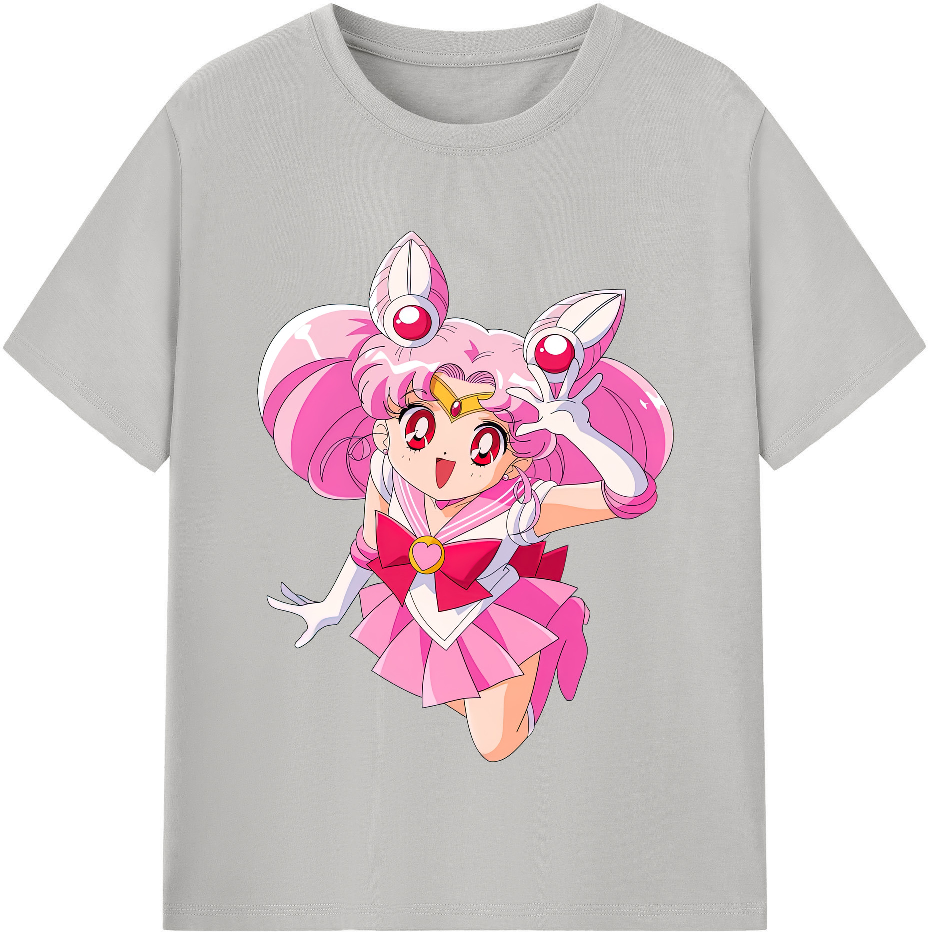 （画像用） 美少女戦士セーラームーン ちびうさ Sailor Moon Chibiusa Tsukino Usagi Small Lady Serenity レディースカジュアルプリントTシャツ（綿100％）