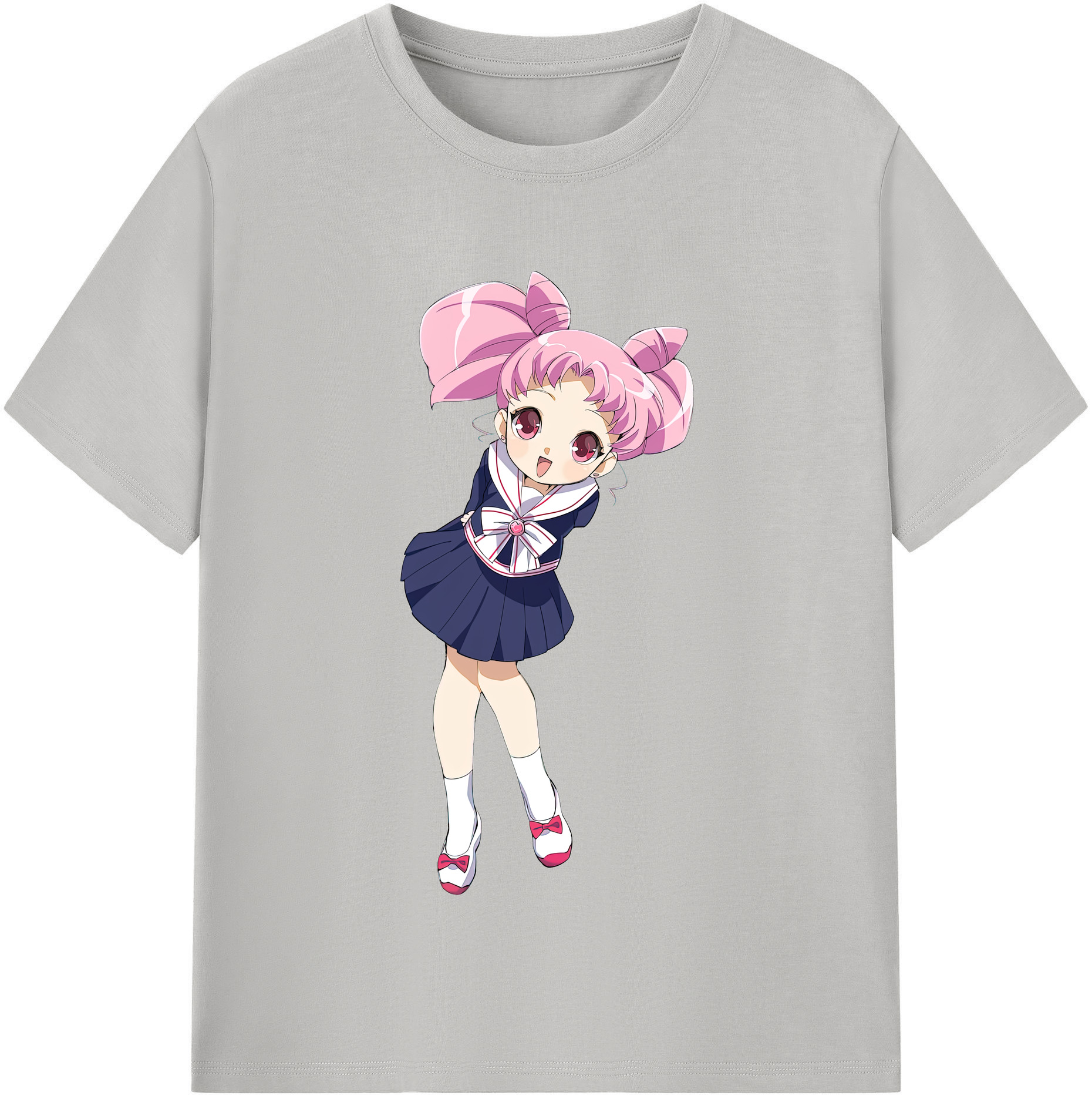 （画像用） 美少女戦士セーラームーン ちびうさ Sailor Moon Chibiusa Tsukino Usagi Small Lady Serenity レディースカジュアルプリントTシャツ（綿100％）