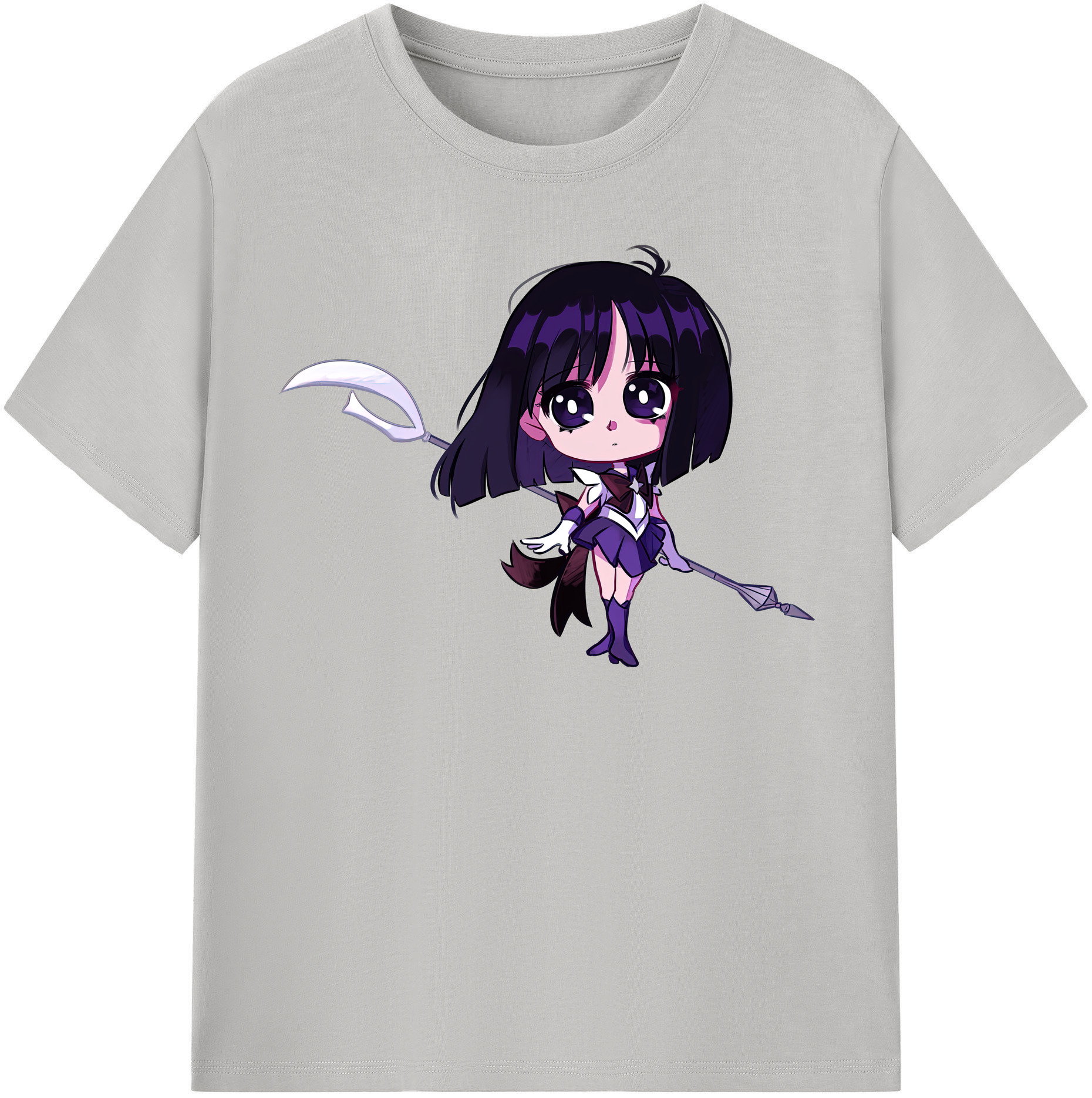 （画像用） 美少女戦士セーラームーン 土萠ほたる Sailor Moon Tomoe Hotaru （セーラーサターン；Sailor Saturn） レディースカジュアルプリントTシャツ（綿100％）