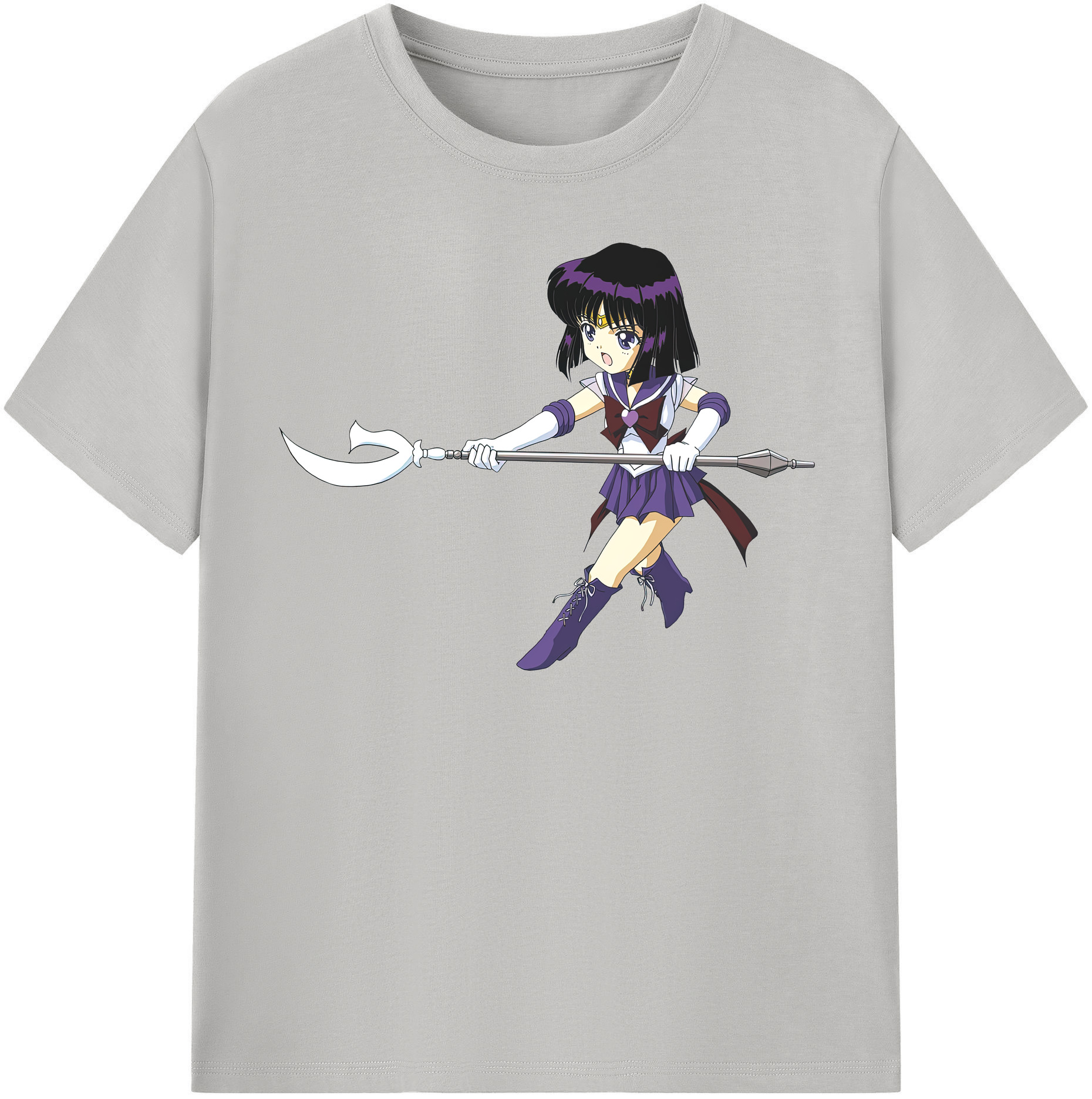 （画像用） 美少女戦士セーラームーン 土萠ほたる Sailor Moon Tomoe Hotaru （セーラーサターン；Sailor Saturn） レディースカジュアルプリントTシャツ（綿100％）
