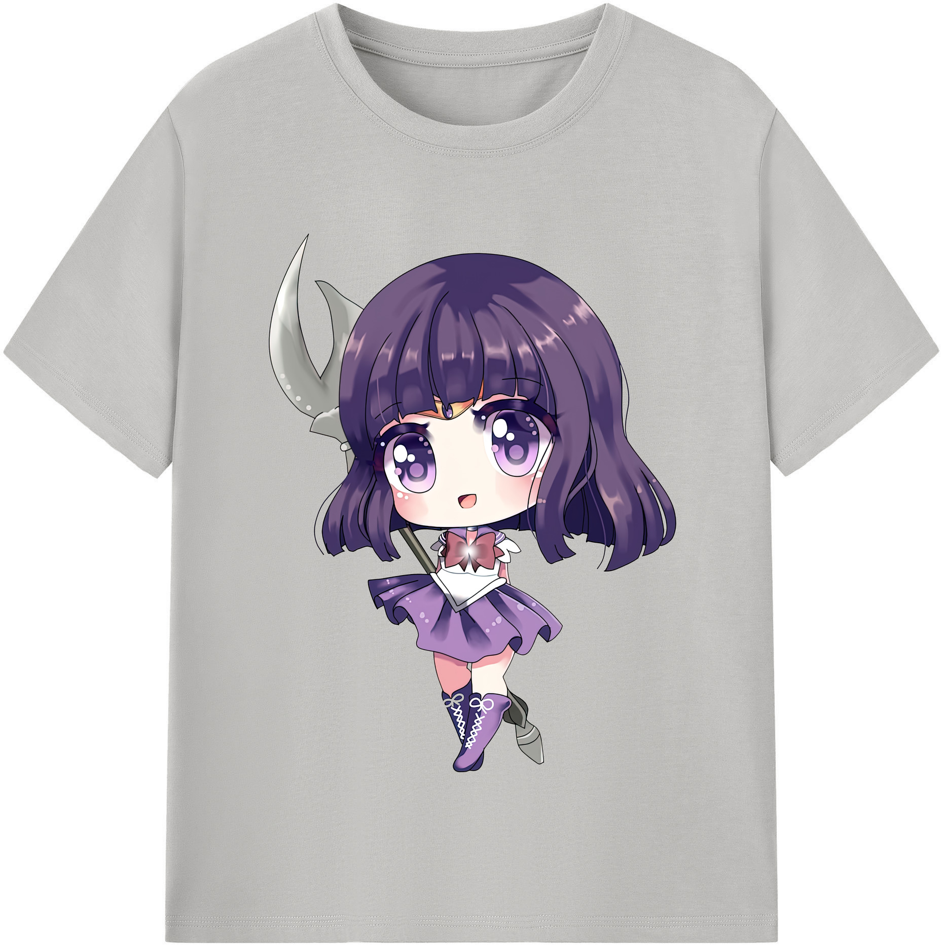 （画像用） 美少女戦士セーラームーン 土萠ほたる Sailor Moon Tomoe Hotaru （セーラーサターン；Sailor Saturn） レディースカジュアルプリントTシャツ（綿100％）