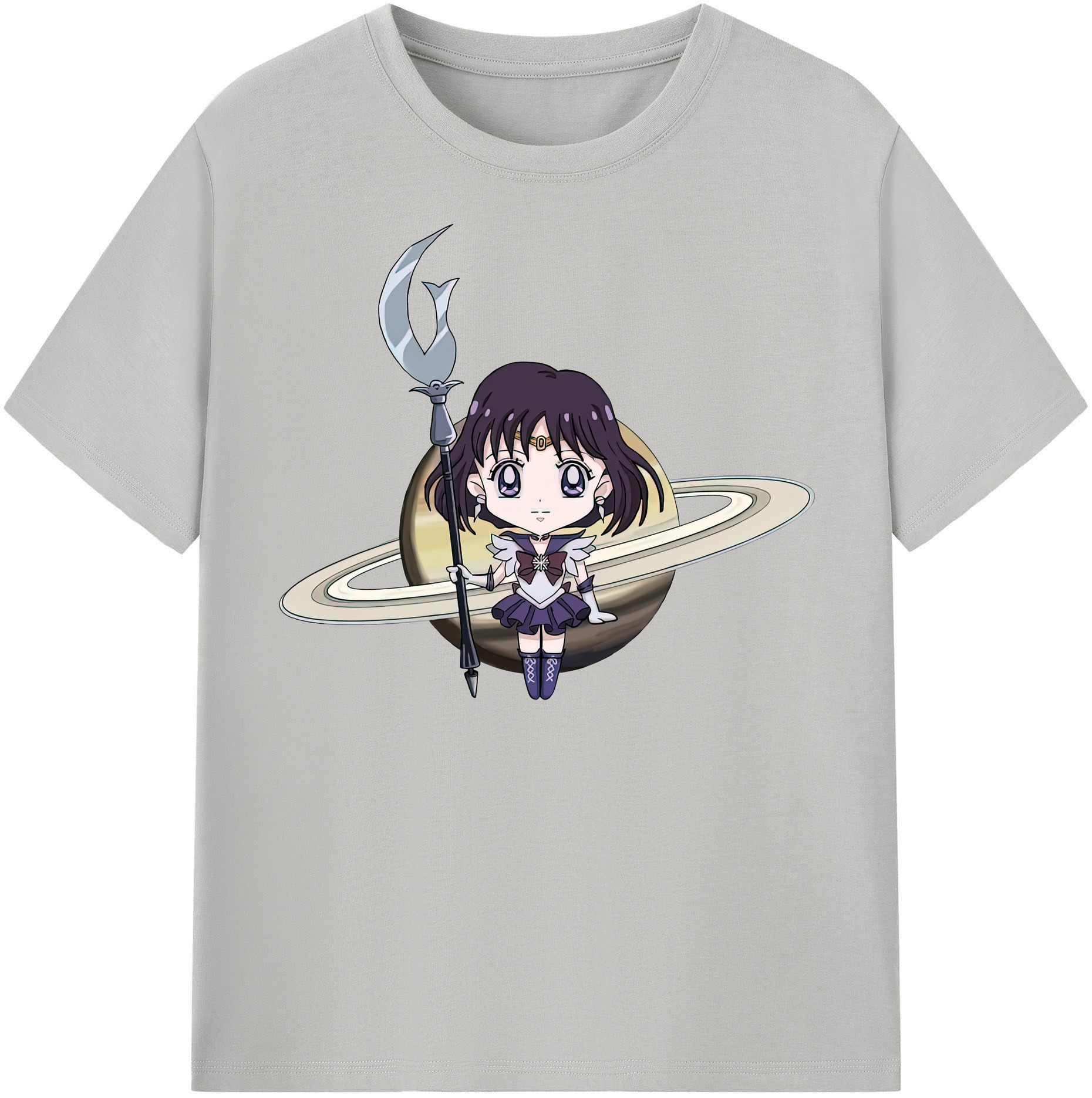 （画像用） 美少女戦士セーラームーン 土萠ほたる Sailor Moon Tomoe Hotaru （セーラーサターン；Sailor Saturn） レディースカジュアルプリントTシャツ（綿100％）