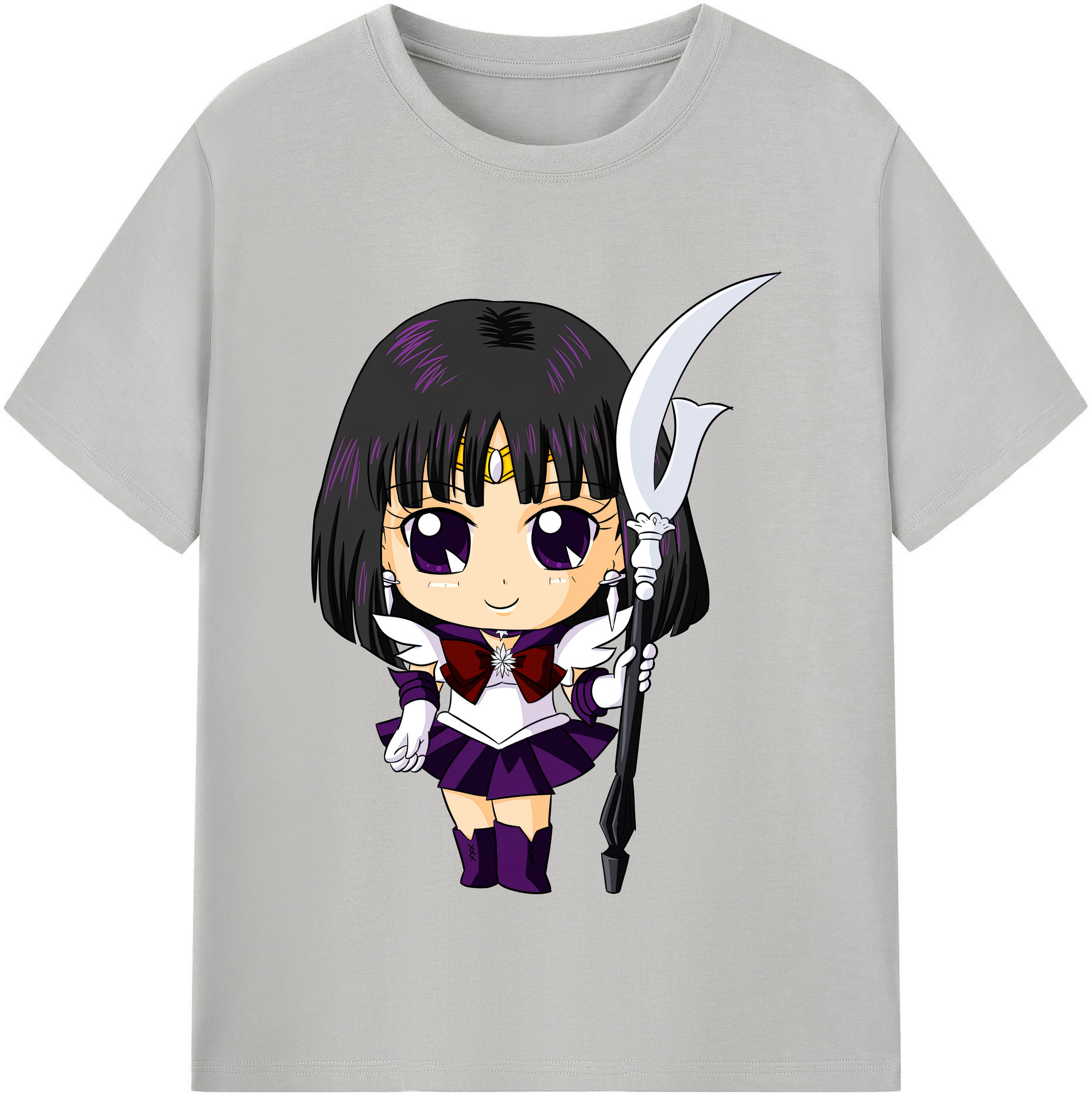 （画像用） 美少女戦士セーラームーン 土萠ほたる Sailor Moon Tomoe Hotaru （セーラーサターン；Sailor Saturn） レディースカジュアルプリントTシャツ（綿100％）