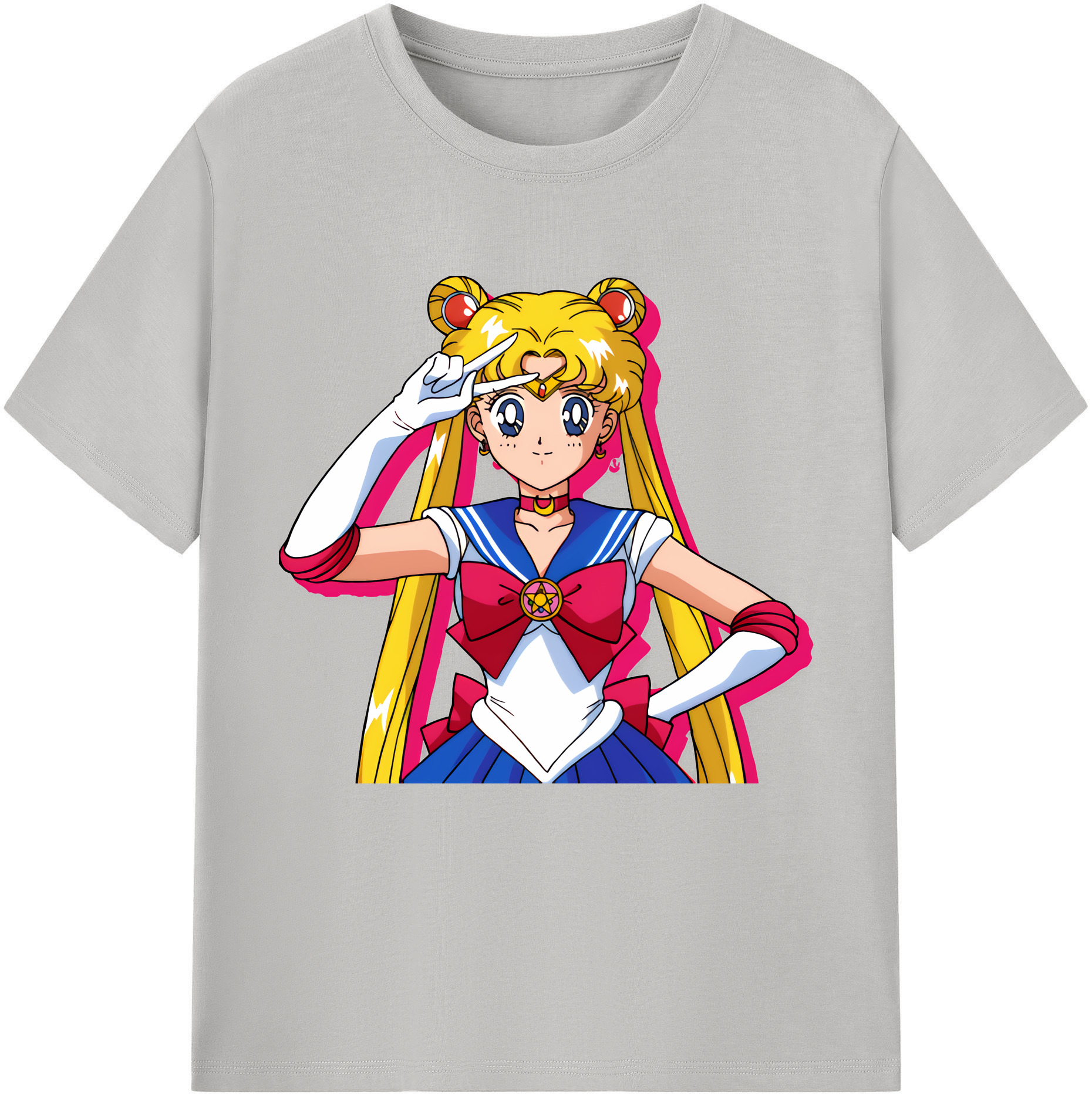 （画像用） 美少女戦士セーラームーン 月野 うさぎ つきの うさぎ Sailor Moon Tsukino Usagi レディースカジュアルプリントTシャツ（綿100％）