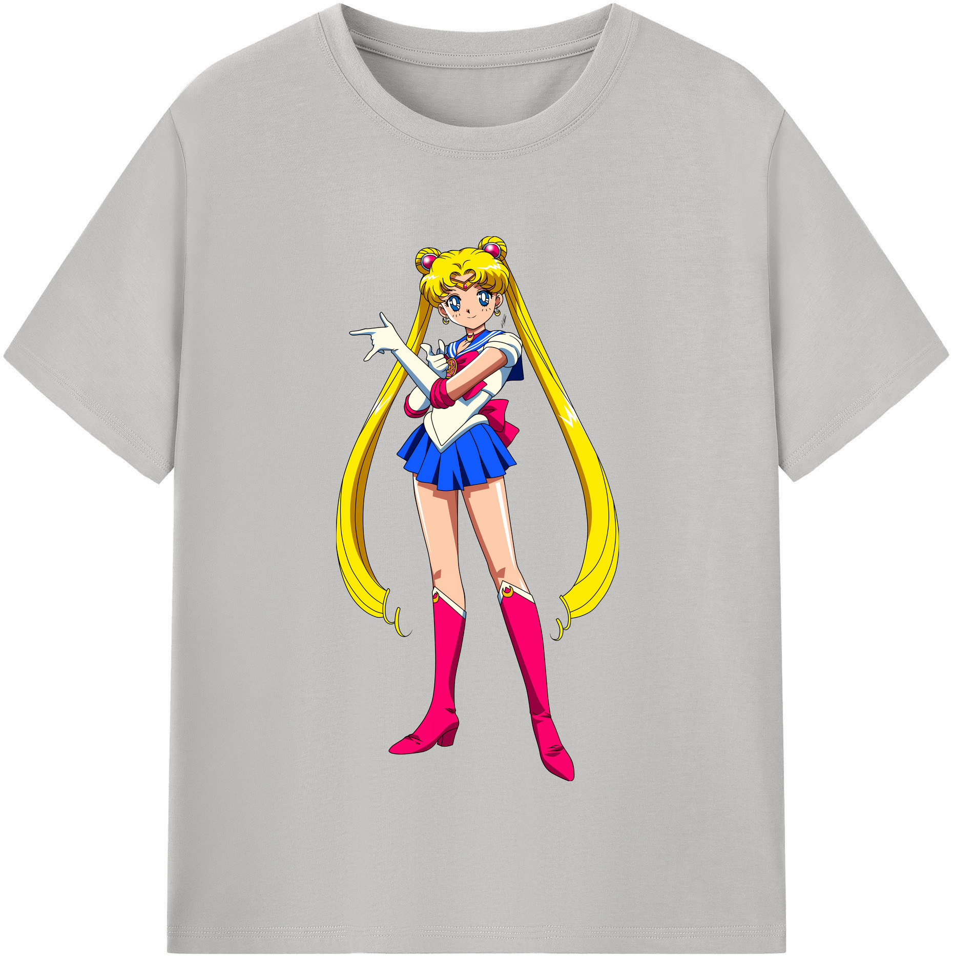 （画像用） 美少女戦士セーラームーン 月野 うさぎ つきの うさぎ Sailor Moon Tsukino Usagi レディースカジュアルプリントTシャツ（綿100％）