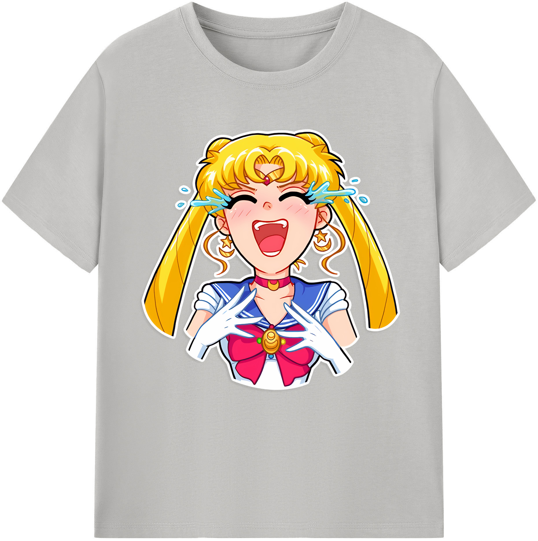 （画像用） 美少女戦士セーラームーン 月野 うさぎ つきの うさぎ Sailor Moon Tsukino Usagi レディースカジュアルプリントTシャツ（綿100％）