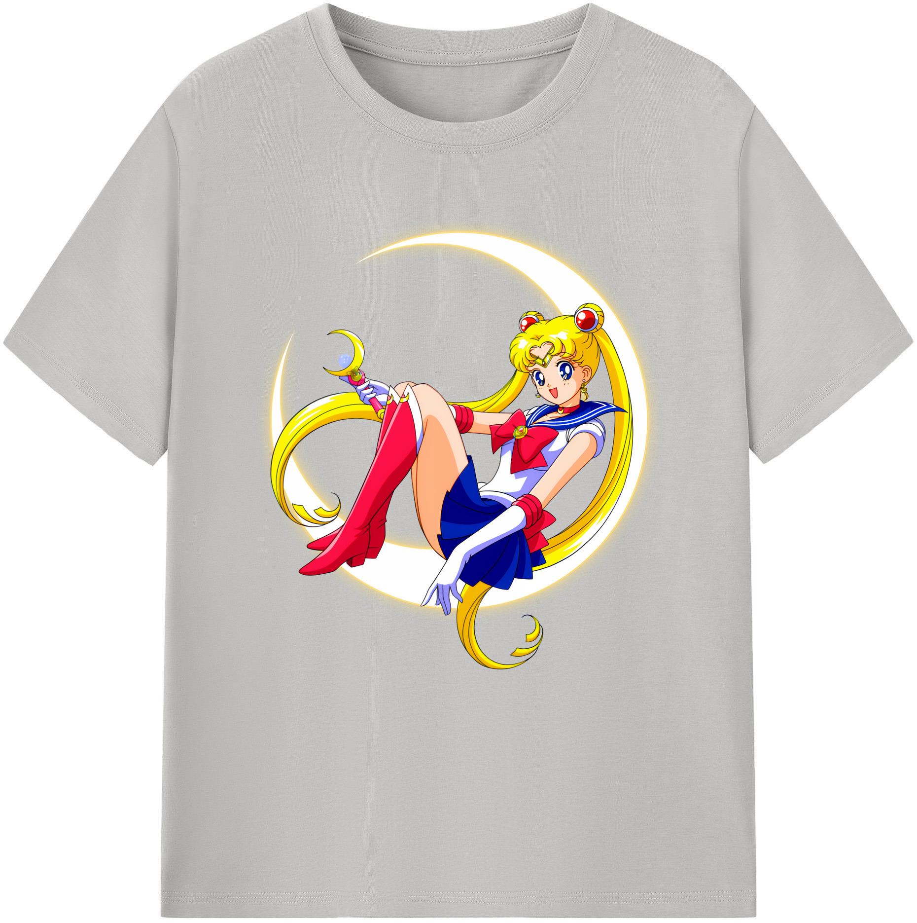 （画像用） 美少女戦士セーラームーン 月野 うさぎ つきの うさぎ Sailor Moon Tsukino Usagi レディースカジュアルプリントTシャツ（綿100％）