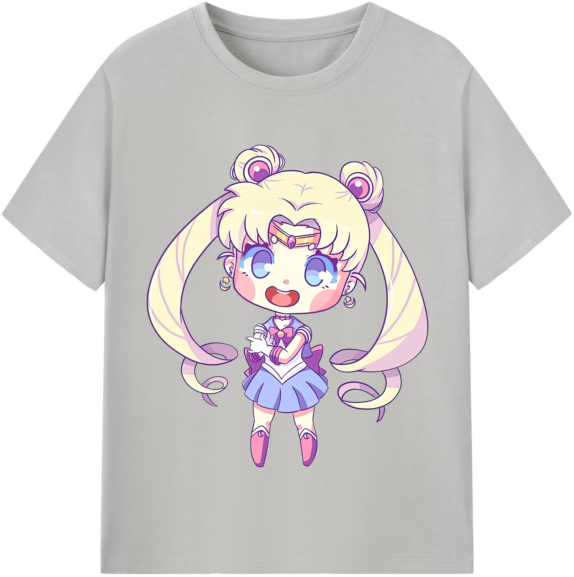 （画像用） 美少女戦士セーラームーン 月野 うさぎ つきの うさぎ Sailor Moon Tsukino Usagi レディースカジュアルプリントTシャツ（綿100％）