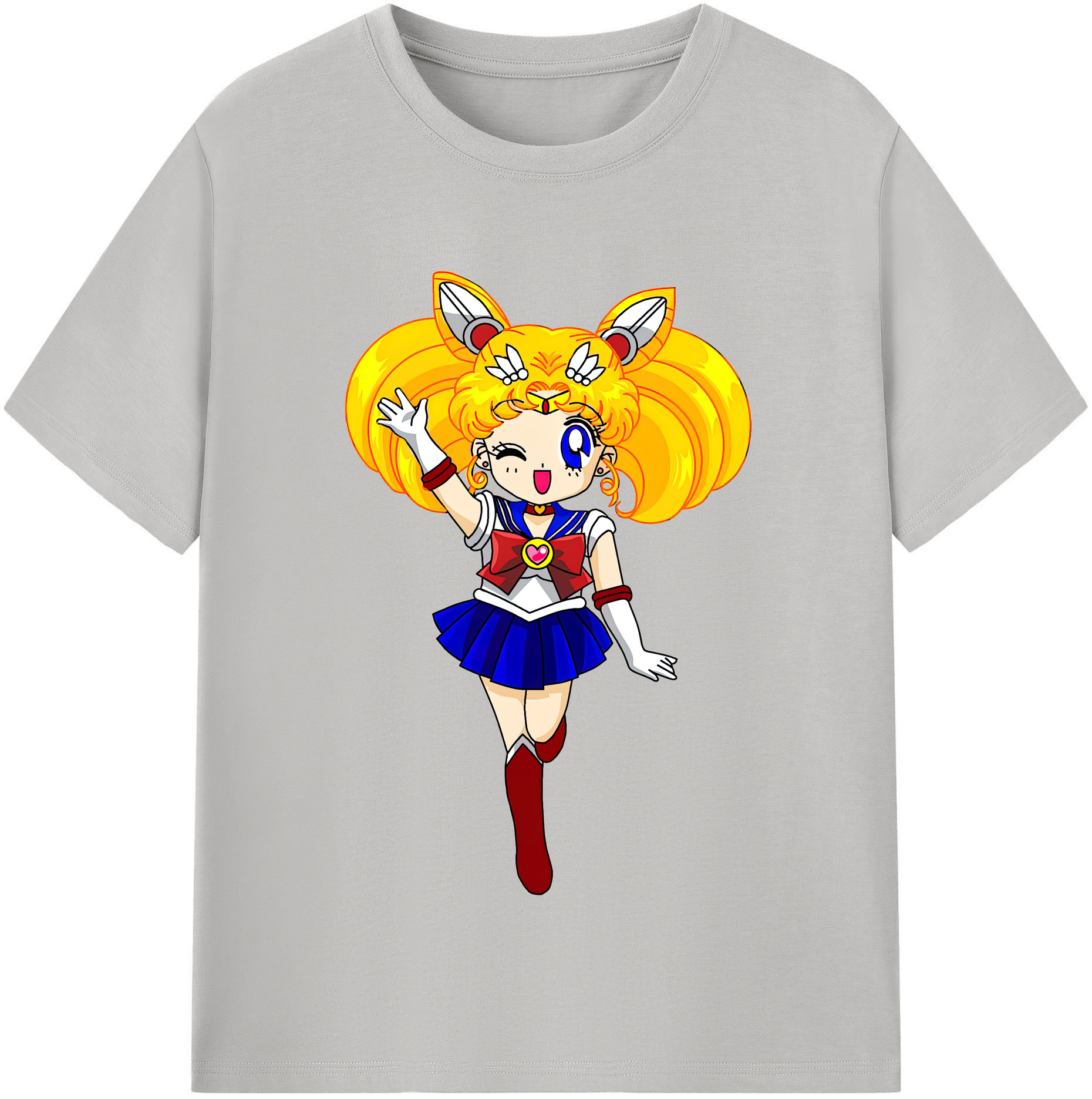 （画像用） 美少女戦士セーラームーン 月野 うさぎ つきの うさぎ Sailor Moon Tsukino Usagi レディースカジュアルプリントTシャツ（綿100％）
