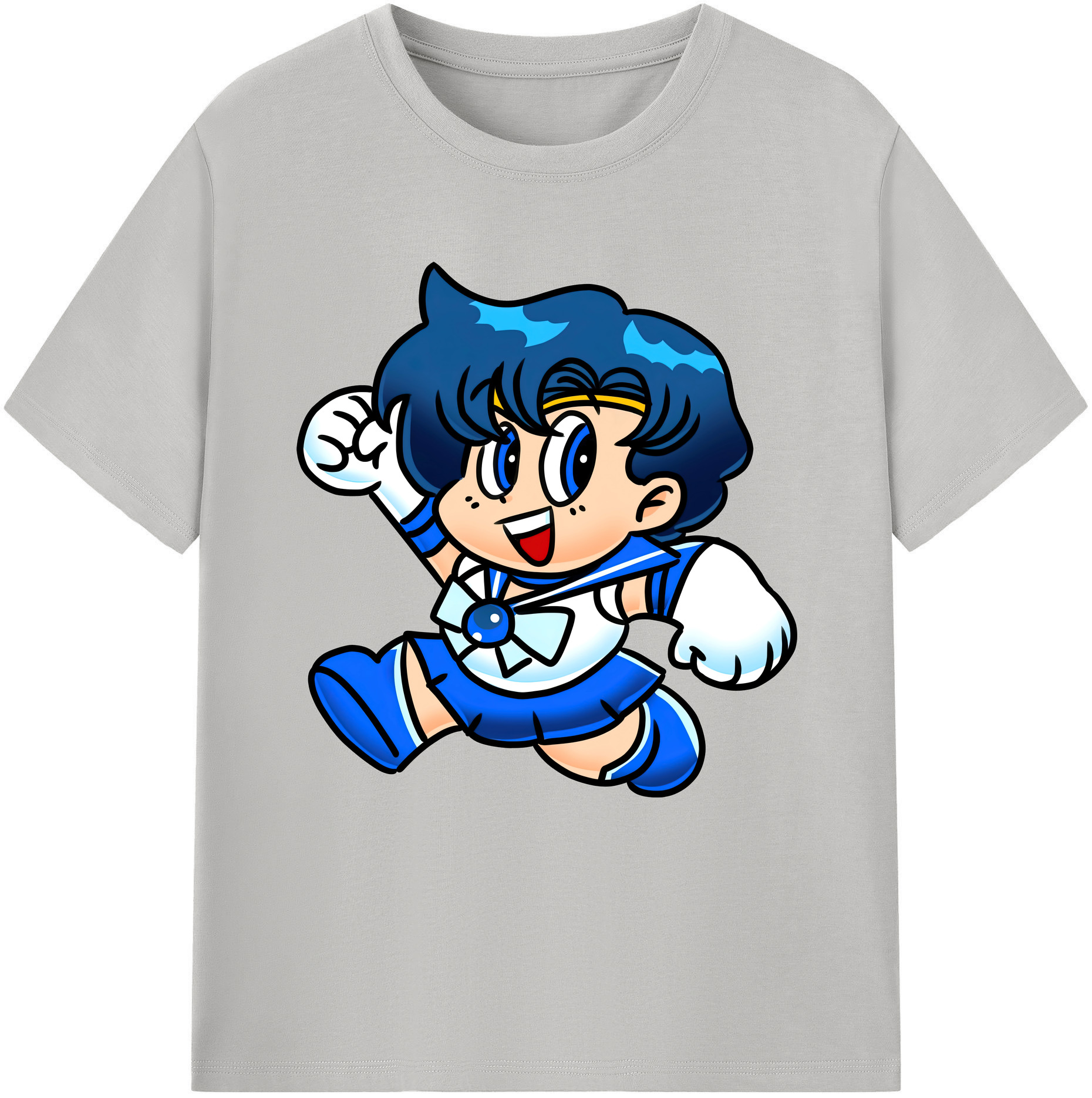 （画像用） 美少女戦士セーラームーン 水野 亜美 みずの あみ Sailor Moon Mizuno Ami レディースカジュアルプリントTシャツ（綿100％）