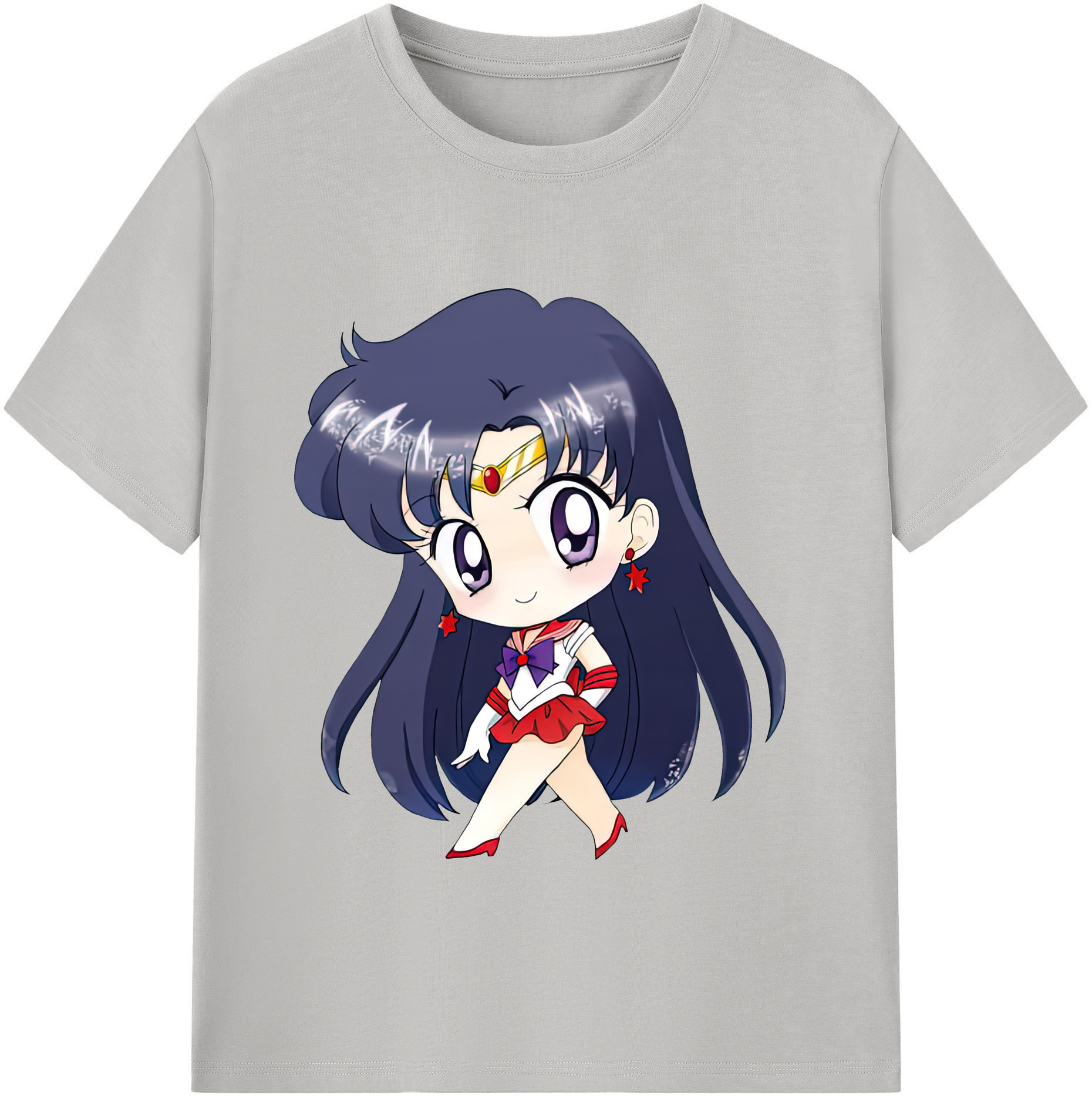 （画像用） 美少女戦士セーラームーン 火野レイ ひの レイ Sailor Moon Hino Rei （セーラーマーズ,Sailor Mars） レディースカジュアルプリントTシャツ（綿100％）