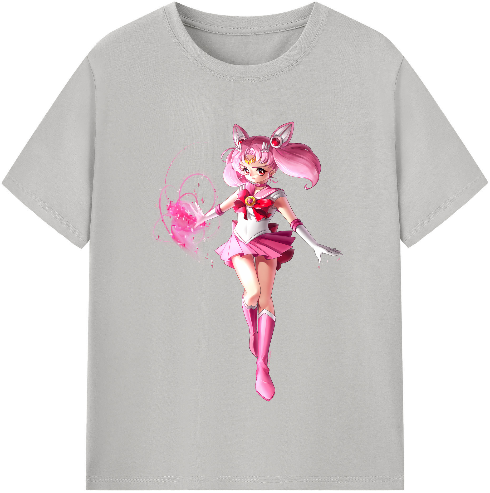 （画像用） 美少女戦士セーラームーン ちびうさ Sailor Moon Chibiusa Tsukino Usagi Small Lady Serenity レディースカジュアルプリントTシャツ（綿100％）