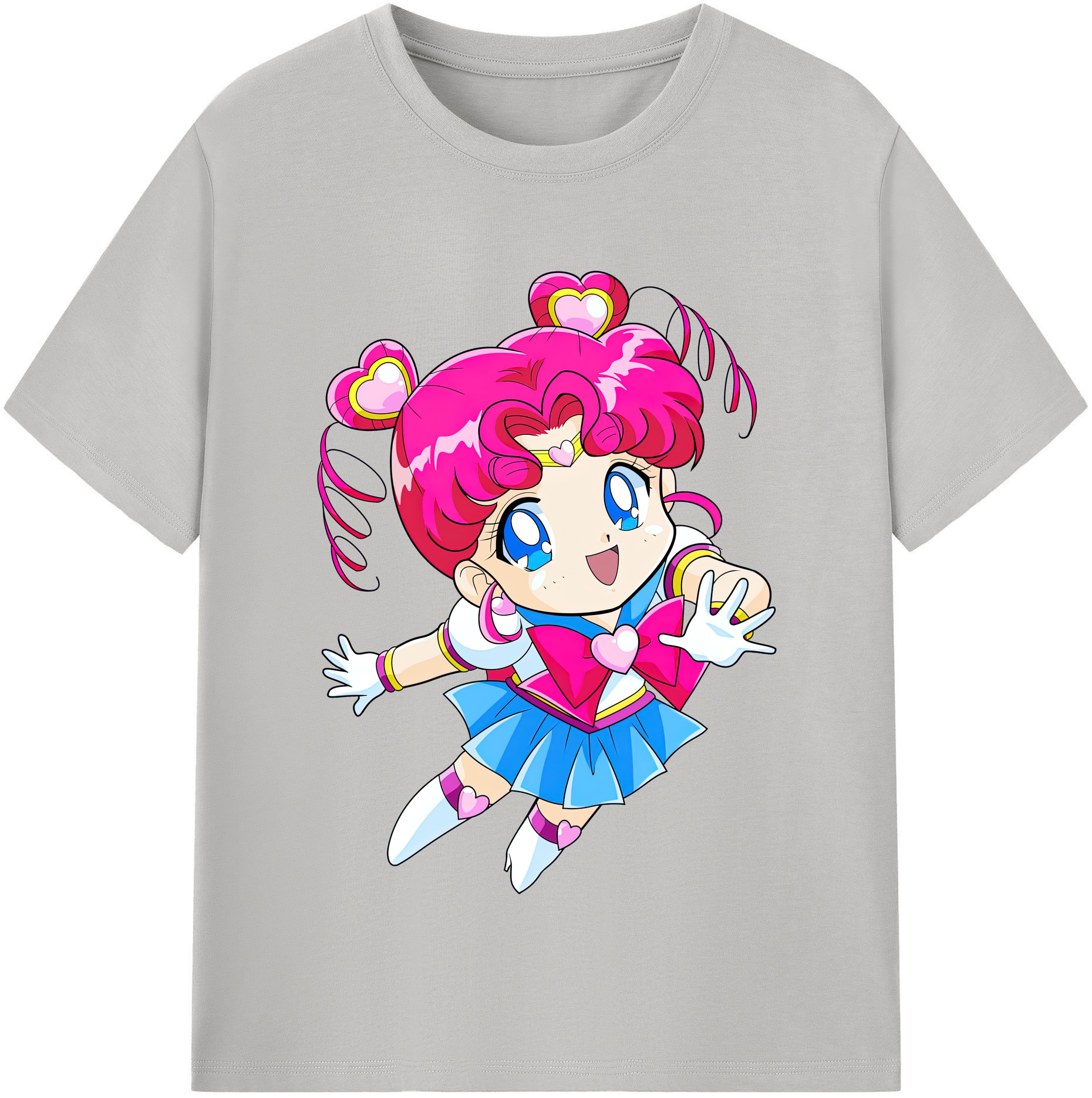 （画像用） 美少女戦士セーラームーン ちびうさ Sailor Moon Chibiusa Tsukino Usagi Small Lady Serenity レディースカジュアルプリントTシャツ（綿100％）
