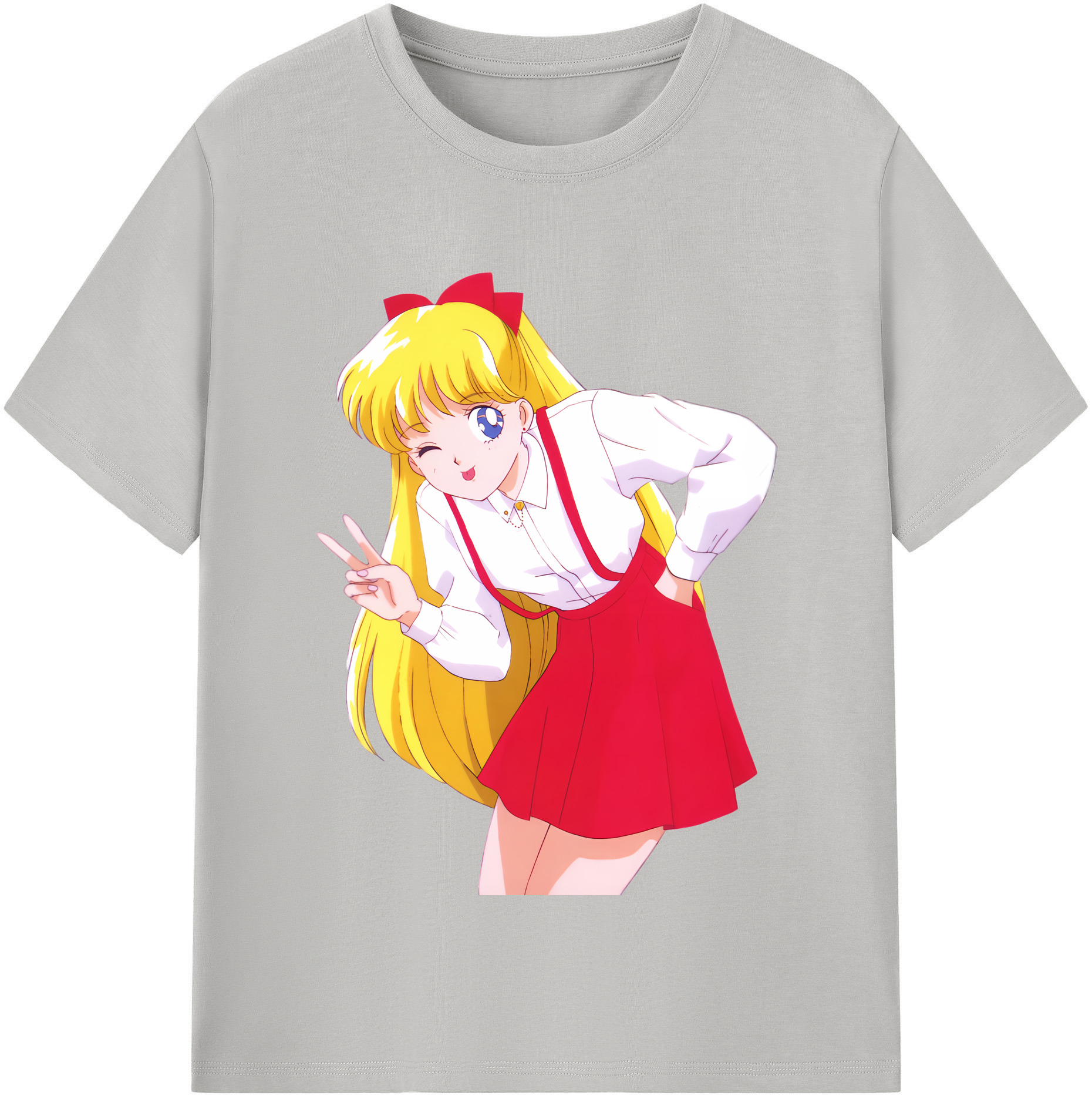 （画像用） 美少女戦士セーラームーン 愛野 美奈子 あいの みなこ Sailor Moon Aino Minako レディースカジュアルプリントTシャツ（綿100％）