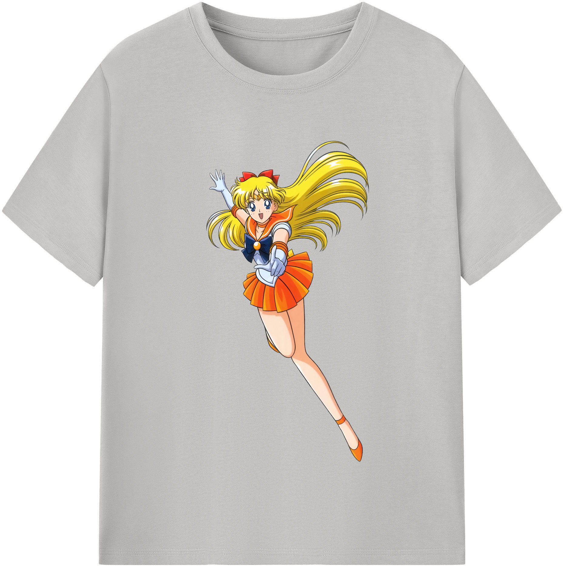 （画像用） 美少女戦士セーラームーン 愛野 美奈子 あいの みなこ Sailor Moon Aino Minako レディースカジュアルプリントTシャツ（綿100％）