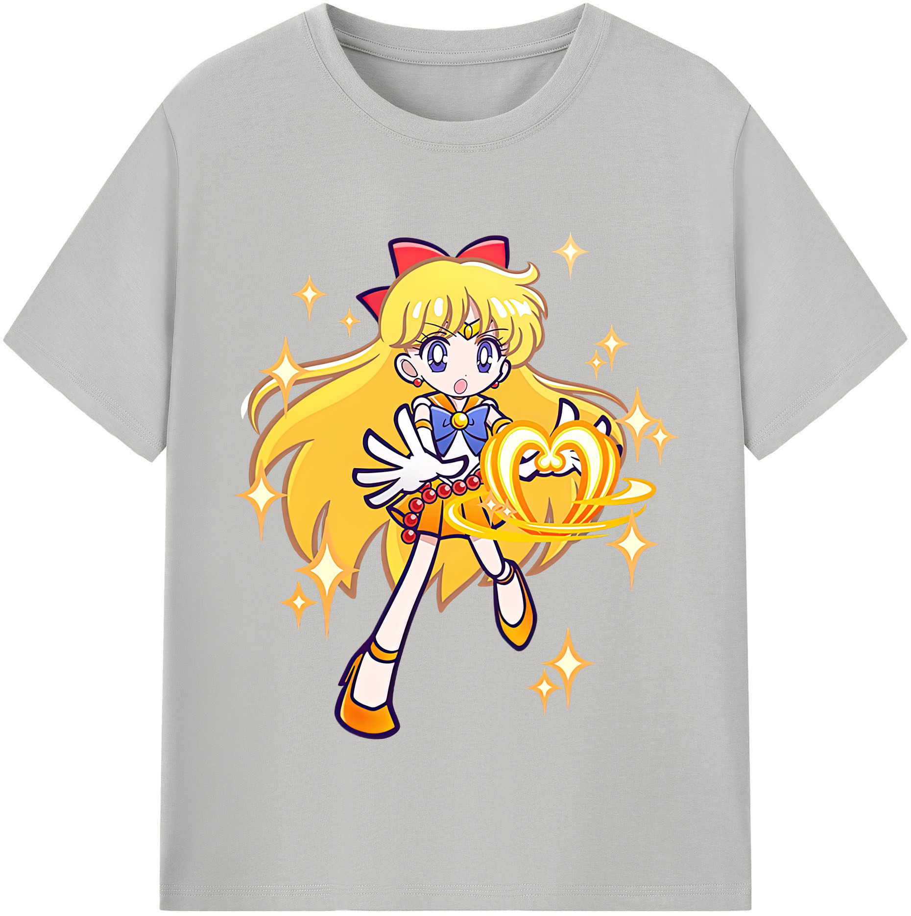 （画像用） 美少女戦士セーラームーン 愛野 美奈子 あいの みなこ Sailor Moon Aino Minako レディースカジュアルプリントTシャツ（綿100％）