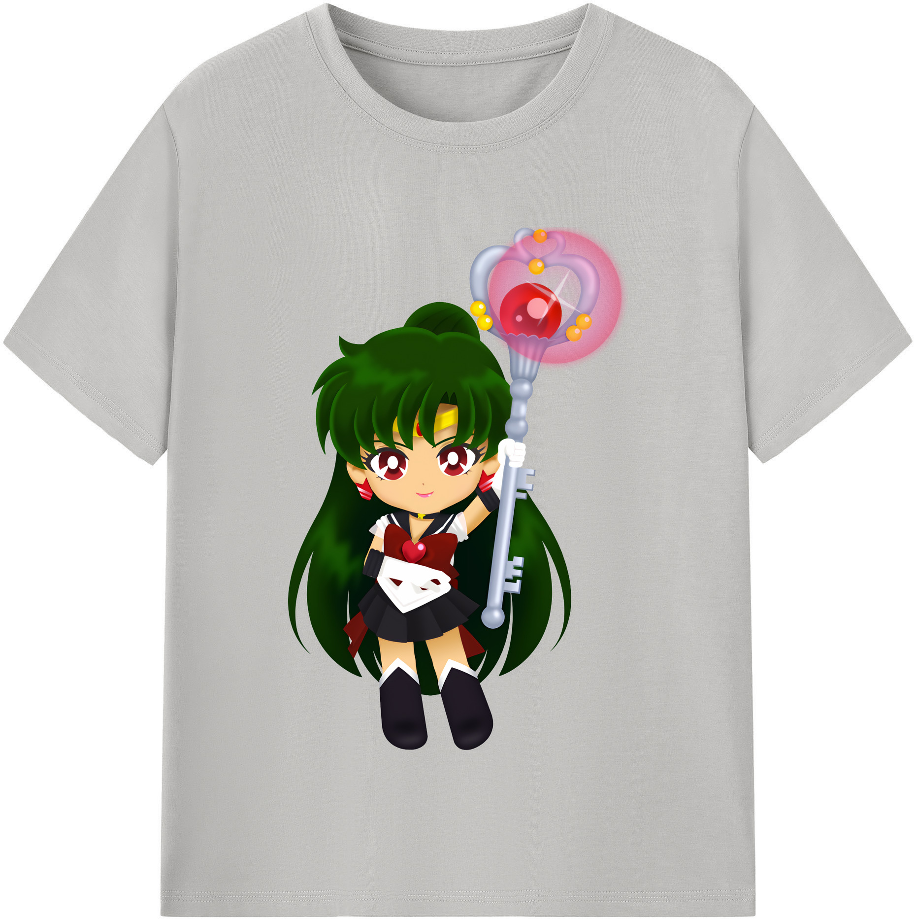 （画像用） 美少女戦士セーラームーン 冥王せつな Sailor Moon Meiou Setsuna レディースカジュアルプリントTシャツ（綿100％）