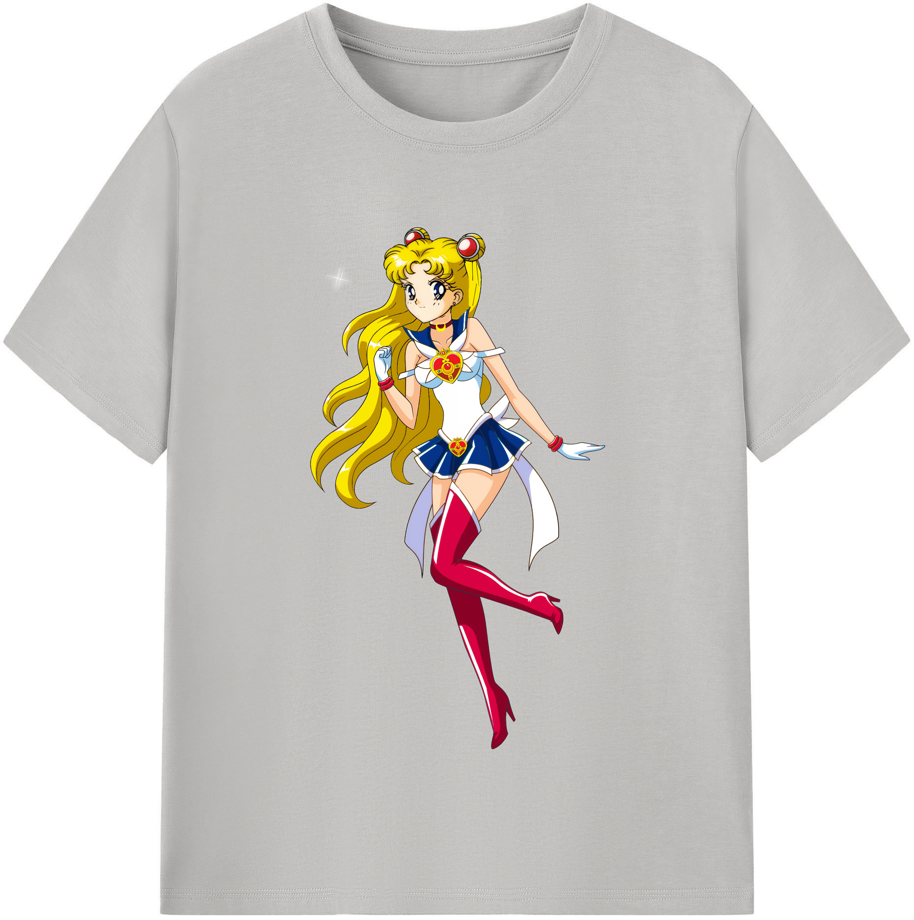 （画像用） 美少女戦士セーラームーン 月野 うさぎ つきの うさぎ Sailor Moon Tsukino Usagi レディースカジュアルプリントTシャツ（綿100％）
