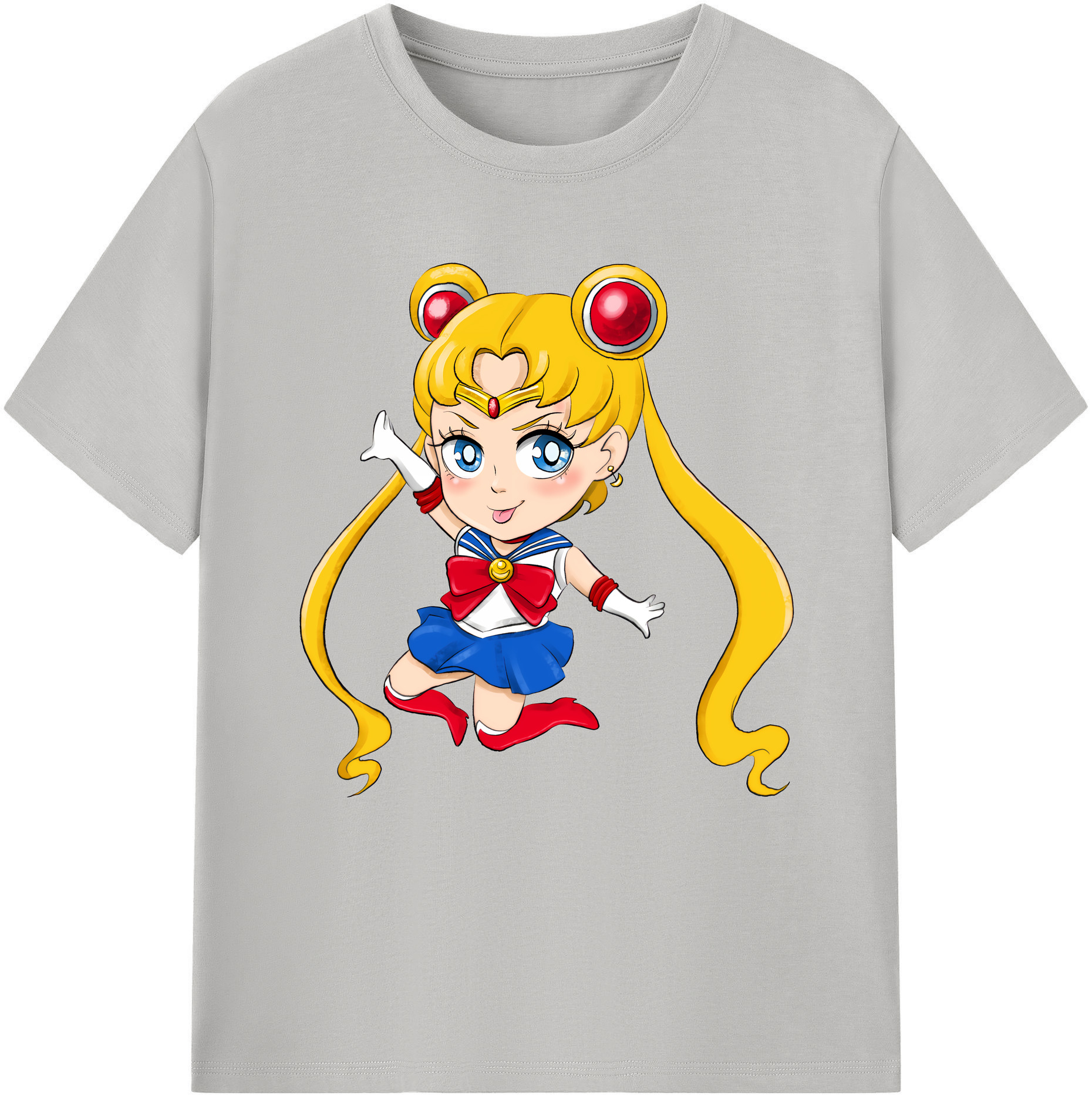 （画像用） 美少女戦士セーラームーン 月野 うさぎ つきの うさぎ Sailor Moon Tsukino Usagi レディースカジュアルプリントTシャツ（綿100％）