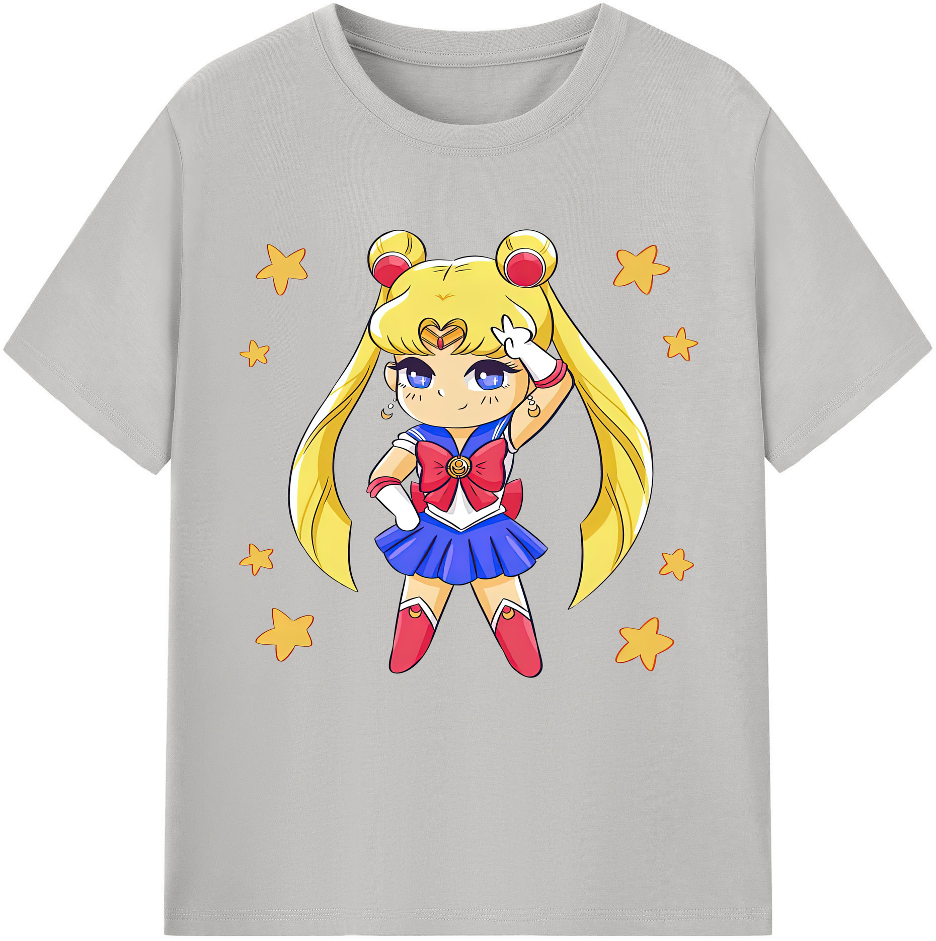 （画像用） 美少女戦士セーラームーン 月野 うさぎ つきの うさぎ Sailor Moon Tsukino Usagi レディースカジュアルプリントTシャツ（綿100％）