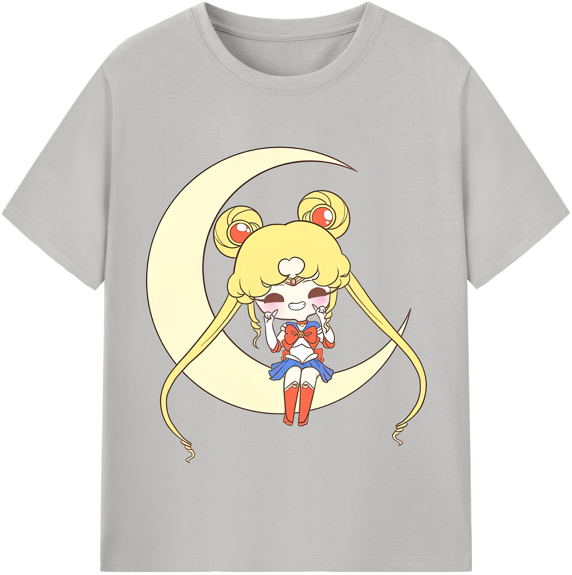 （画像用） 美少女戦士セーラームーン 月野 うさぎ つきの うさぎ Sailor Moon Tsukino Usagi レディースカジュアルプリントTシャツ（綿100％）