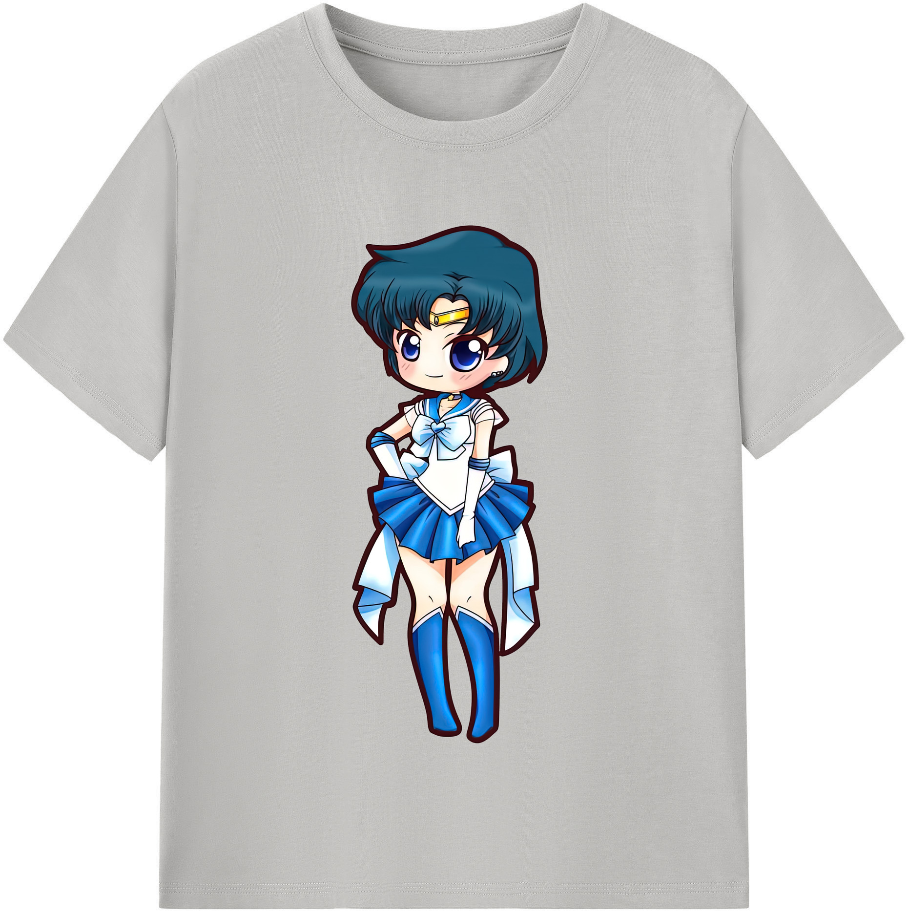（画像用） 美少女戦士セーラームーン 水野 亜美 みずの あみ Sailor Moon Mizuno Ami レディースカジュアルプリントTシャツ（綿100％）