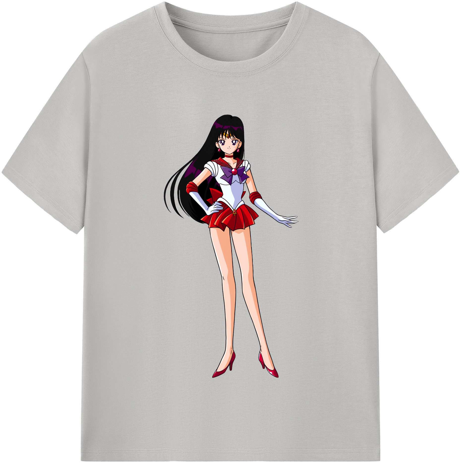 （画像用） 美少女戦士セーラームーン 火野レイ ひの レイ Sailor Moon Hino Rei （セーラーマーズ,Sailor Mars） レディースカジュアルプリントTシャツ（綿100％）