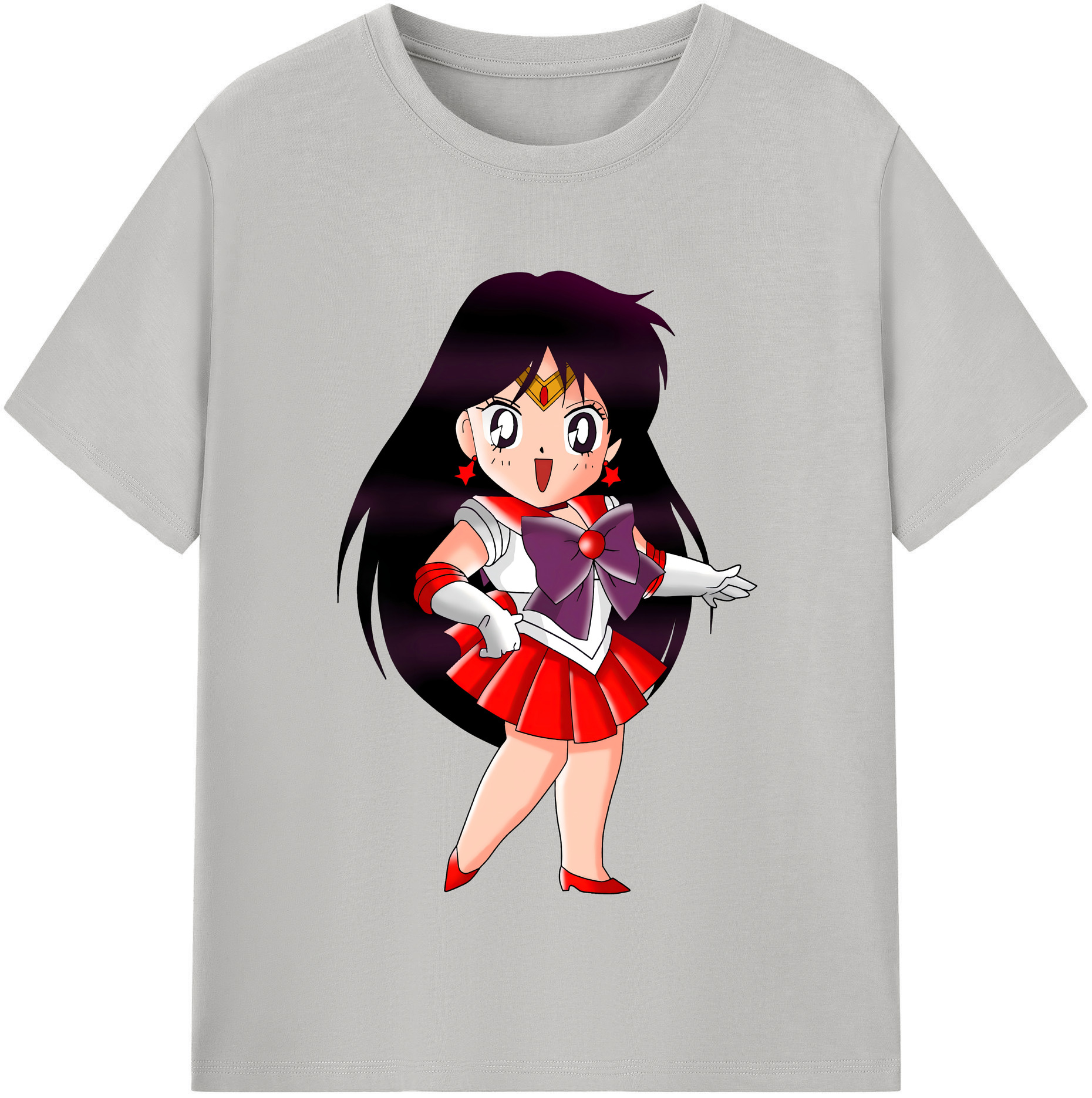 （画像用） 美少女戦士セーラームーン 火野レイ ひの レイ Sailor Moon Hino Rei （セーラーマーズ,Sailor Mars） レディースカジュアルプリントTシャツ（綿100％）