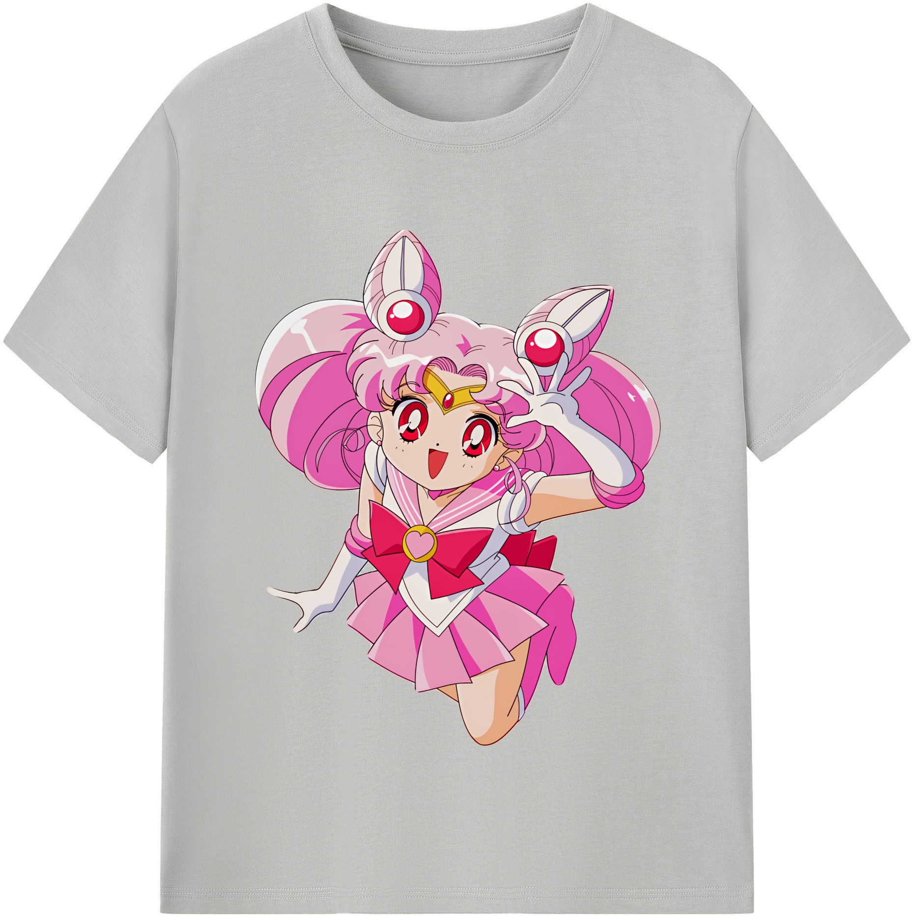（画像用） 美少女戦士セーラームーン ちびうさ Sailor Moon Chibiusa Tsukino Usagi Small Lady Serenity レディースカジュアルプリントTシャツ（綿100％）