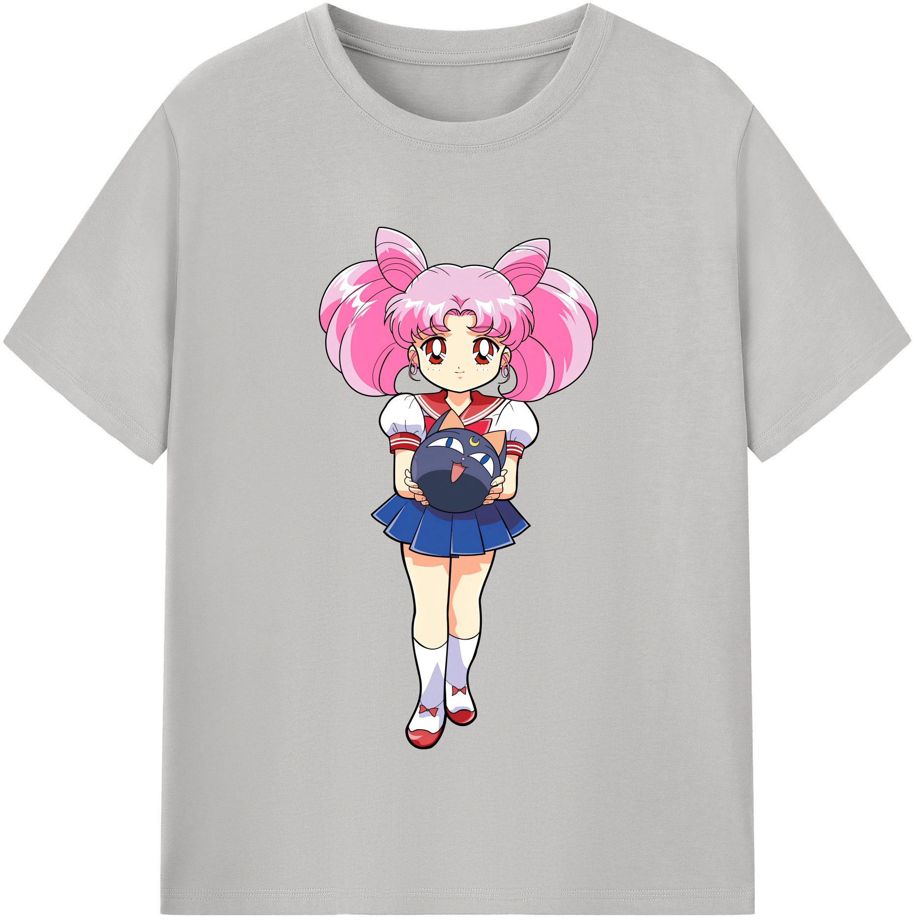 （画像用） 美少女戦士セーラームーン ちびうさ Sailor Moon Chibiusa Tsukino Usagi Small Lady Serenity レディースカジュアルプリントTシャツ（綿100％）