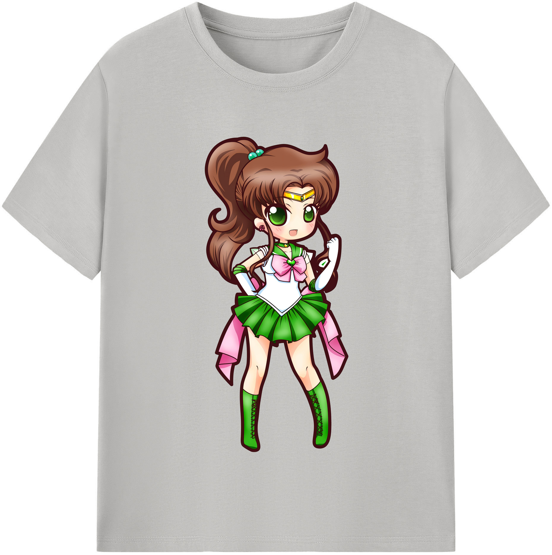 （画像用） 美少女戦士セーラームーン 木野 まこと きの まこと Sailor Moon Kino Makoto （セーラージュピター；Sailor Jupiter） レディースカジュアルプリントTシャツ（綿100％）