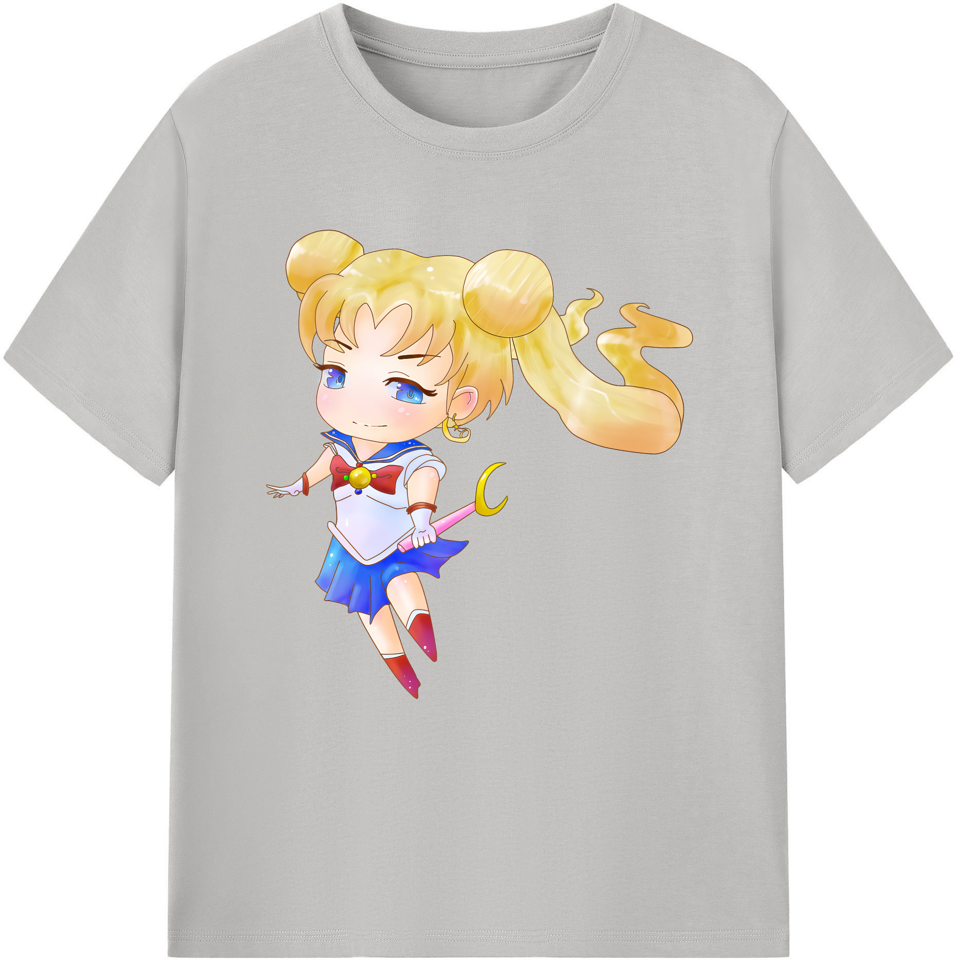（画像用） 美少女戦士セーラームーン 愛野 美奈子 あいの みなこ Sailor Moon Aino Minako レディースカジュアルプリントTシャツ（綿100％）