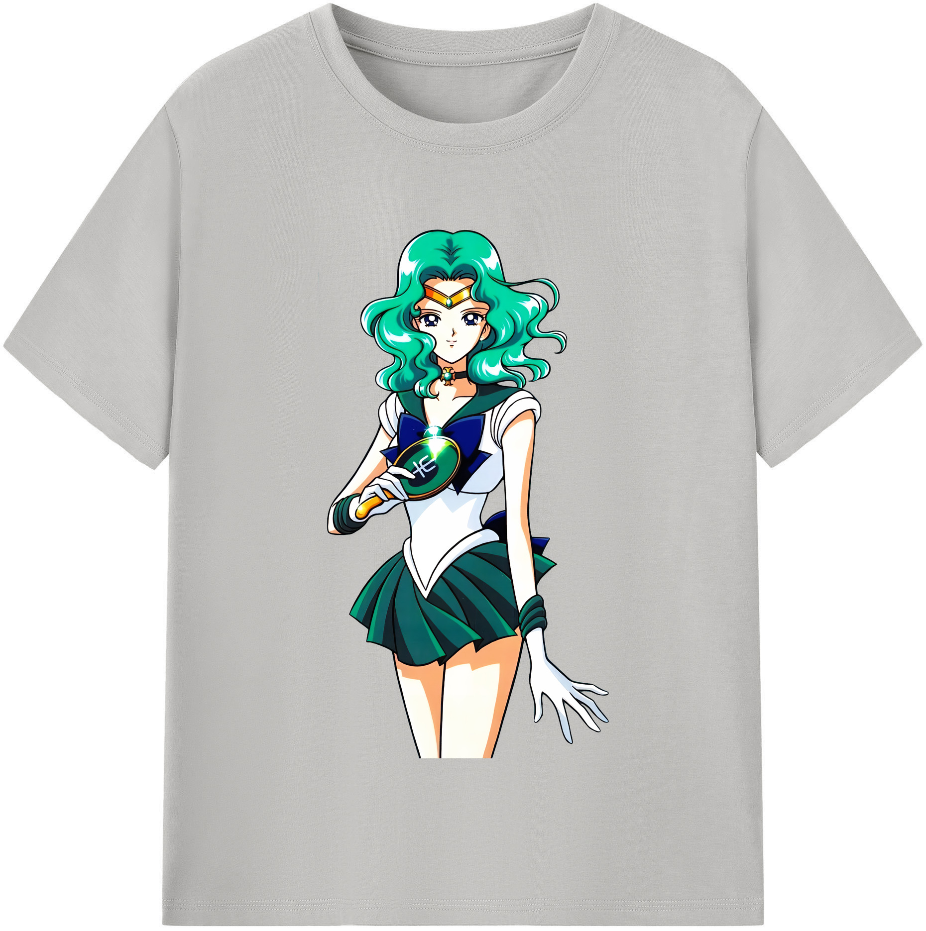 （画像用） 美少女戦士セーラームーン 海王 みちる（かいおう みちる） Sailor Moon Kaiou Michiru レディースカジュアルプリントTシャツ（綿100％）