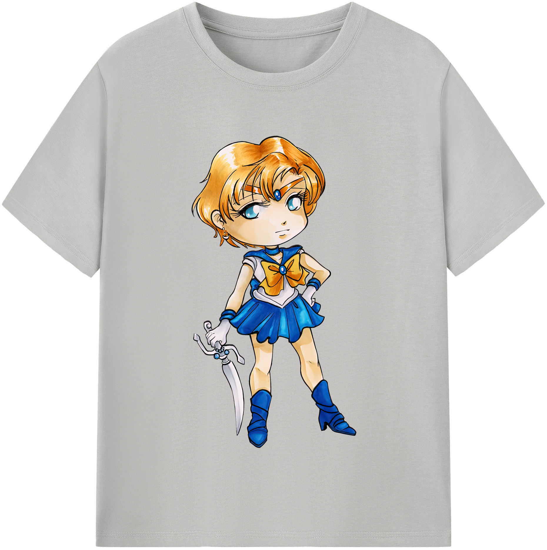（画像用） 美少女戦士セーラームーン 天王はるか Sailor Moon Tenoh Haruka レディースカジュアルプリントTシャツ（綿100％）