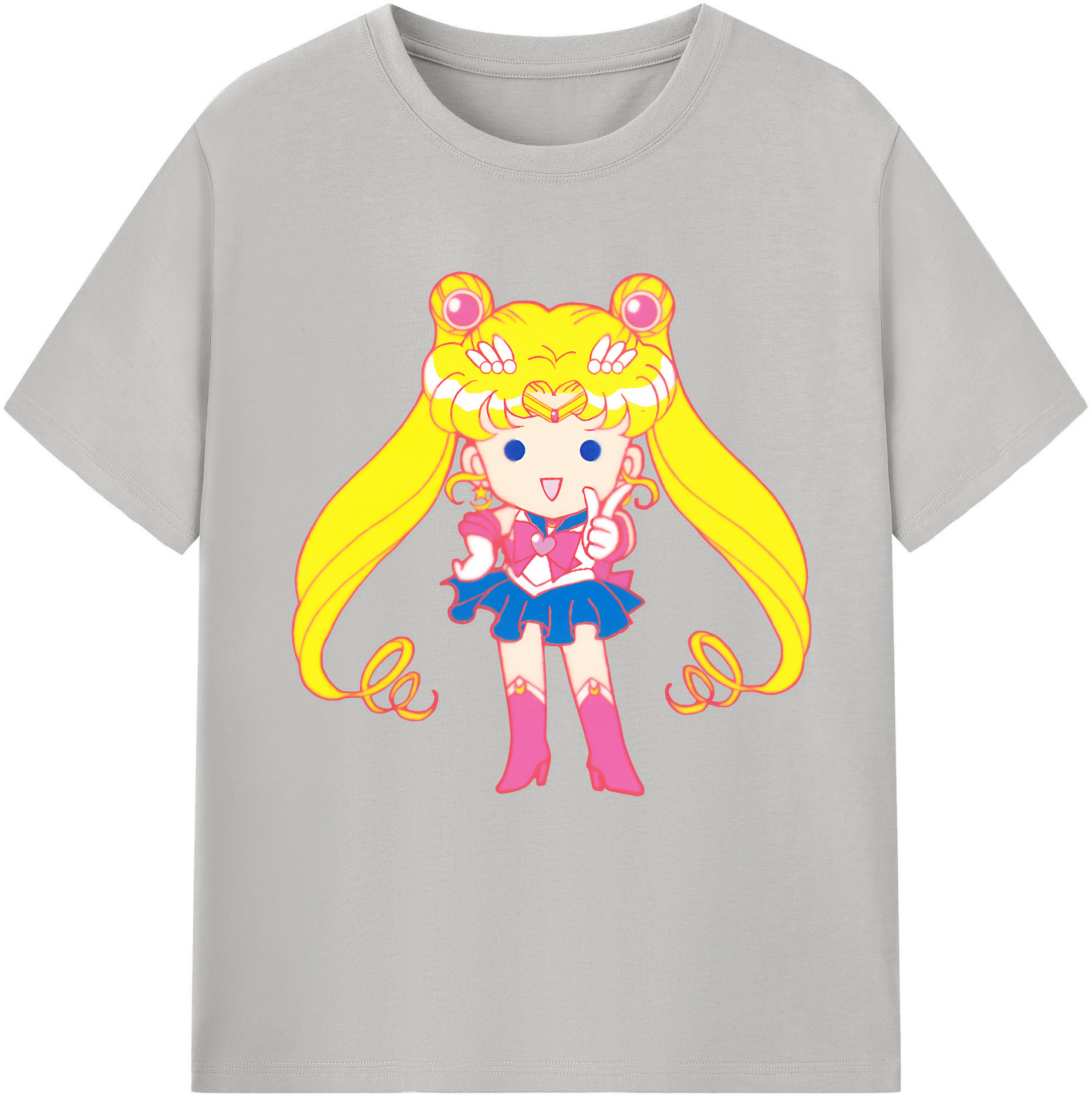 （画像用） 美少女戦士セーラームーン 月野 うさぎ つきの うさぎ Sailor Moon Tsukino Usagi レディースカジュアルプリントTシャツ（綿100％）
