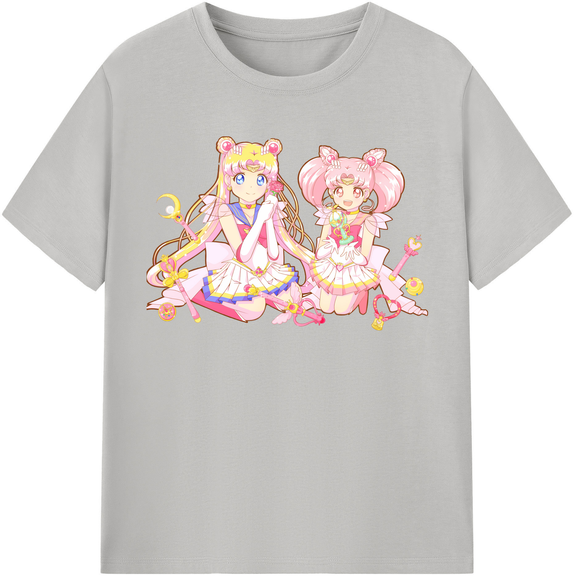 （画像用） 美少女戦士セーラームーン 月野 うさぎ つきの うさぎ Sailor Moon Tsukino Usagi レディースカジュアルプリントTシャツ（綿100％）
