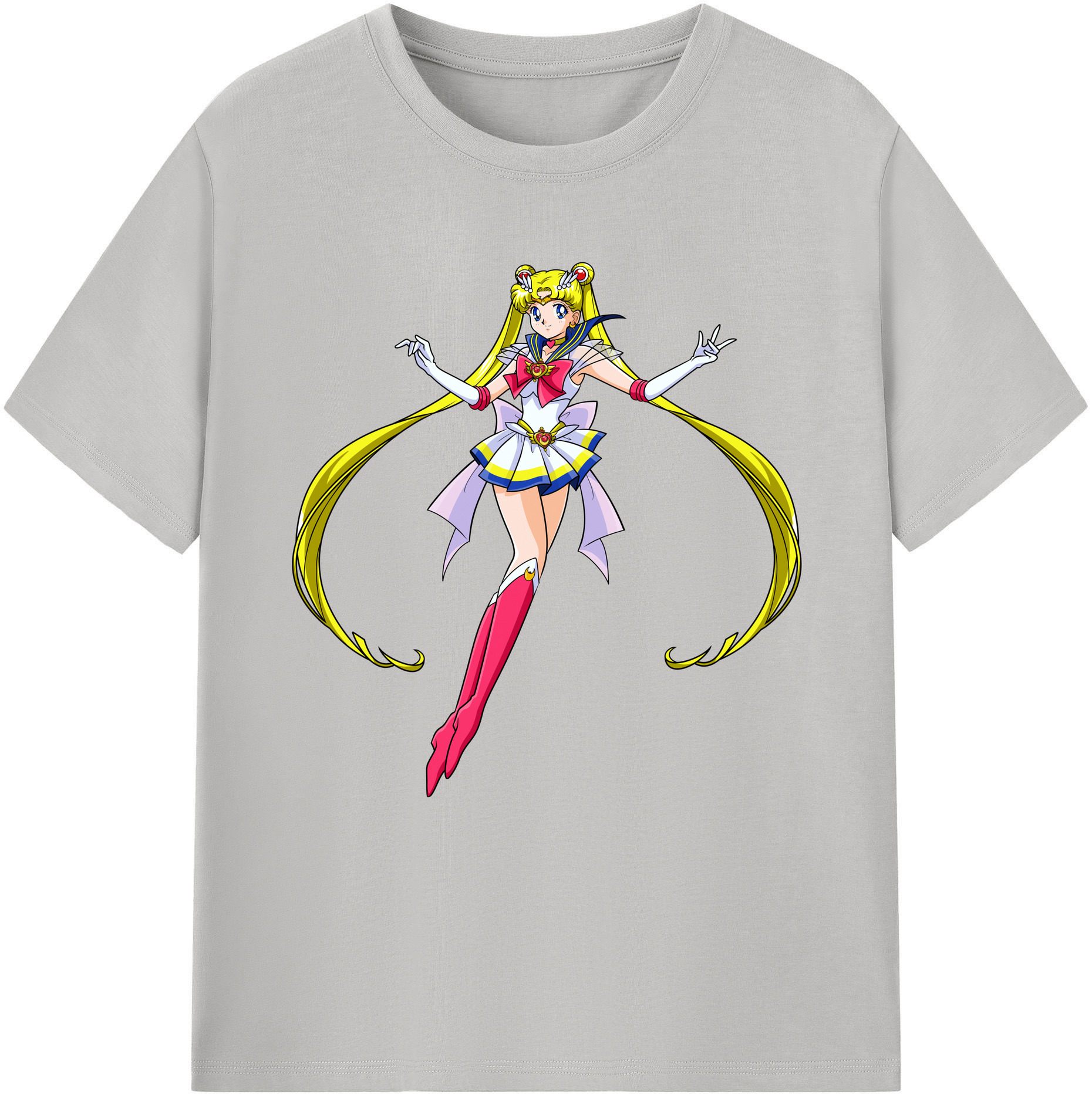 （画像用） 美少女戦士セーラームーン 月野 うさぎ つきの うさぎ Sailor Moon Tsukino Usagi レディースカジュアルプリントTシャツ（綿100％）