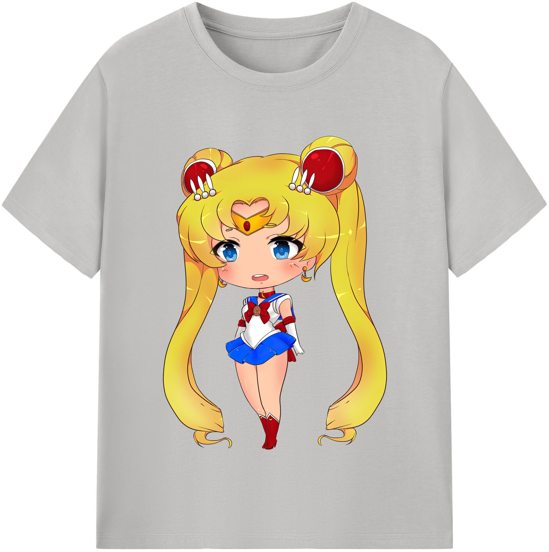 （画像用） 美少女戦士セーラームーン 月野 うさぎ つきの うさぎ Sailor Moon Tsukino Usagi レディースカジュアルプリントTシャツ（綿100％）