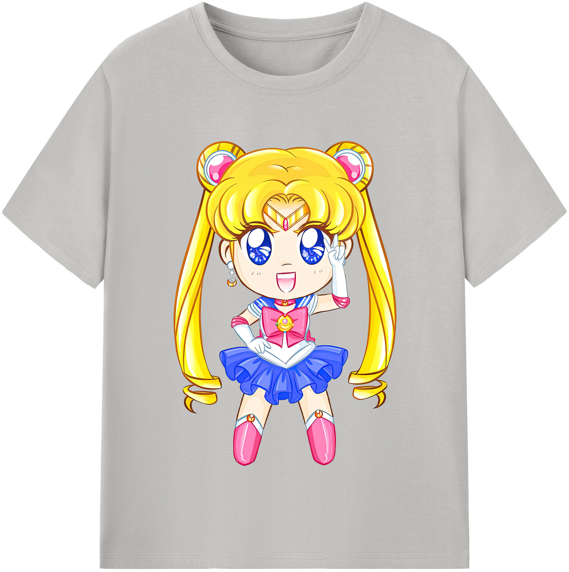 （画像用） 美少女戦士セーラームーン 月野 うさぎ つきの うさぎ Sailor Moon Tsukino Usagi レディースカジュアルプリントTシャツ（綿100％）