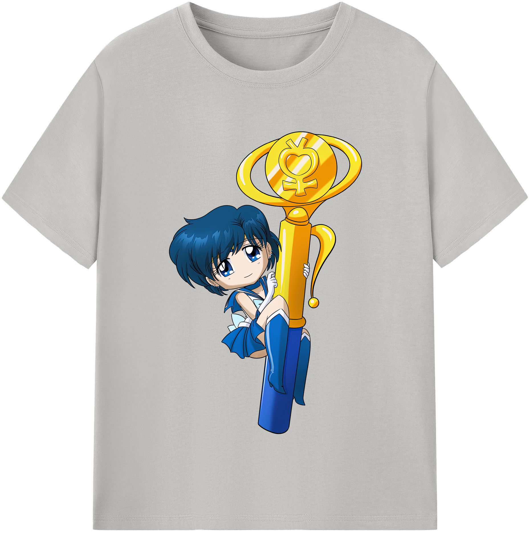 （画像用） 美少女戦士セーラームーン 水野 亜美 みずの あみ Sailor Moon Mizuno Ami レディースカジュアルプリントTシャツ（綿100％）
