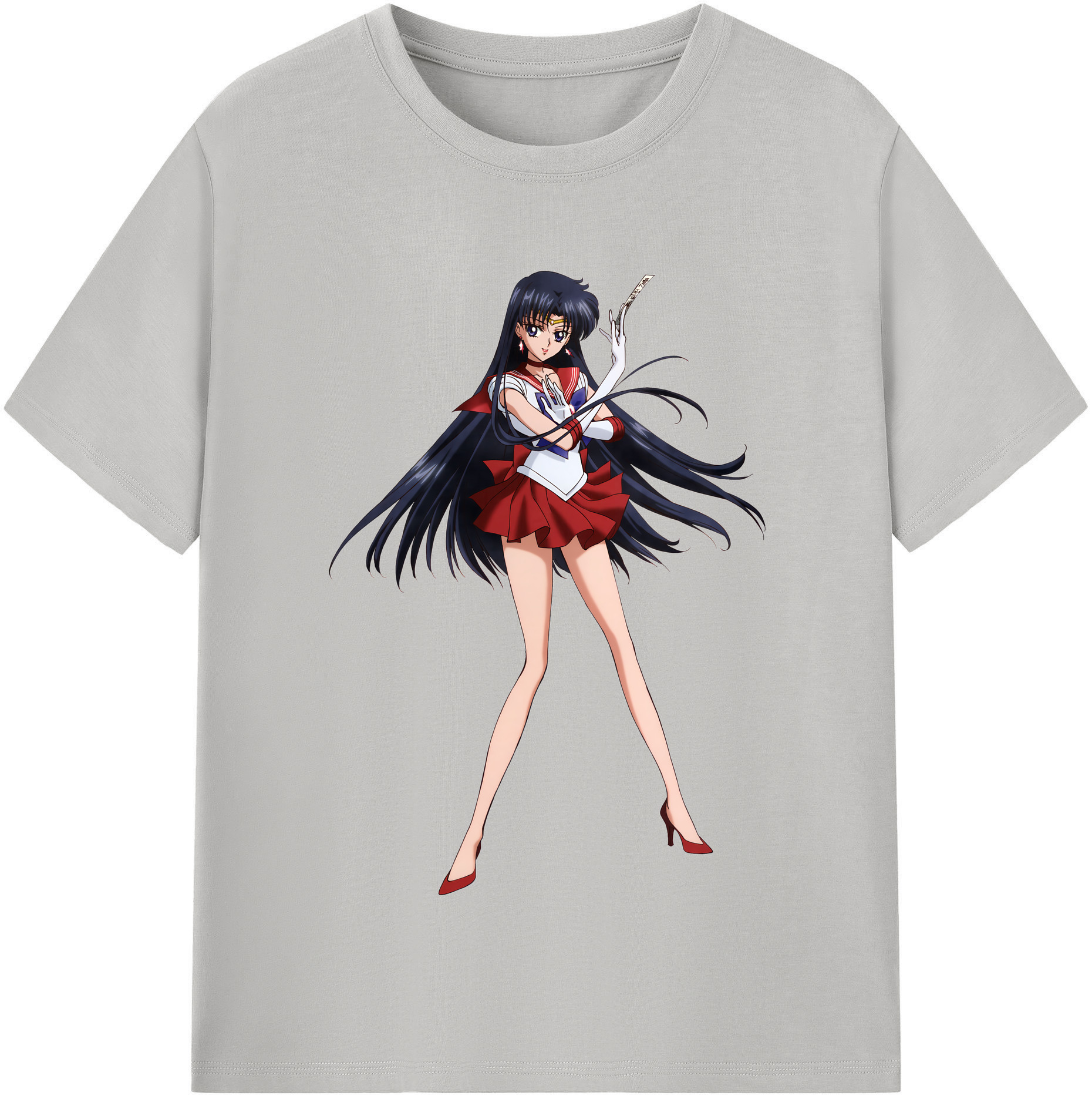 （画像用） 美少女戦士セーラームーン 火野レイ ひの レイ Sailor Moon Hino Rei （セーラーマーズ,Sailor Mars） レディースカジュアルプリントTシャツ（綿100％）