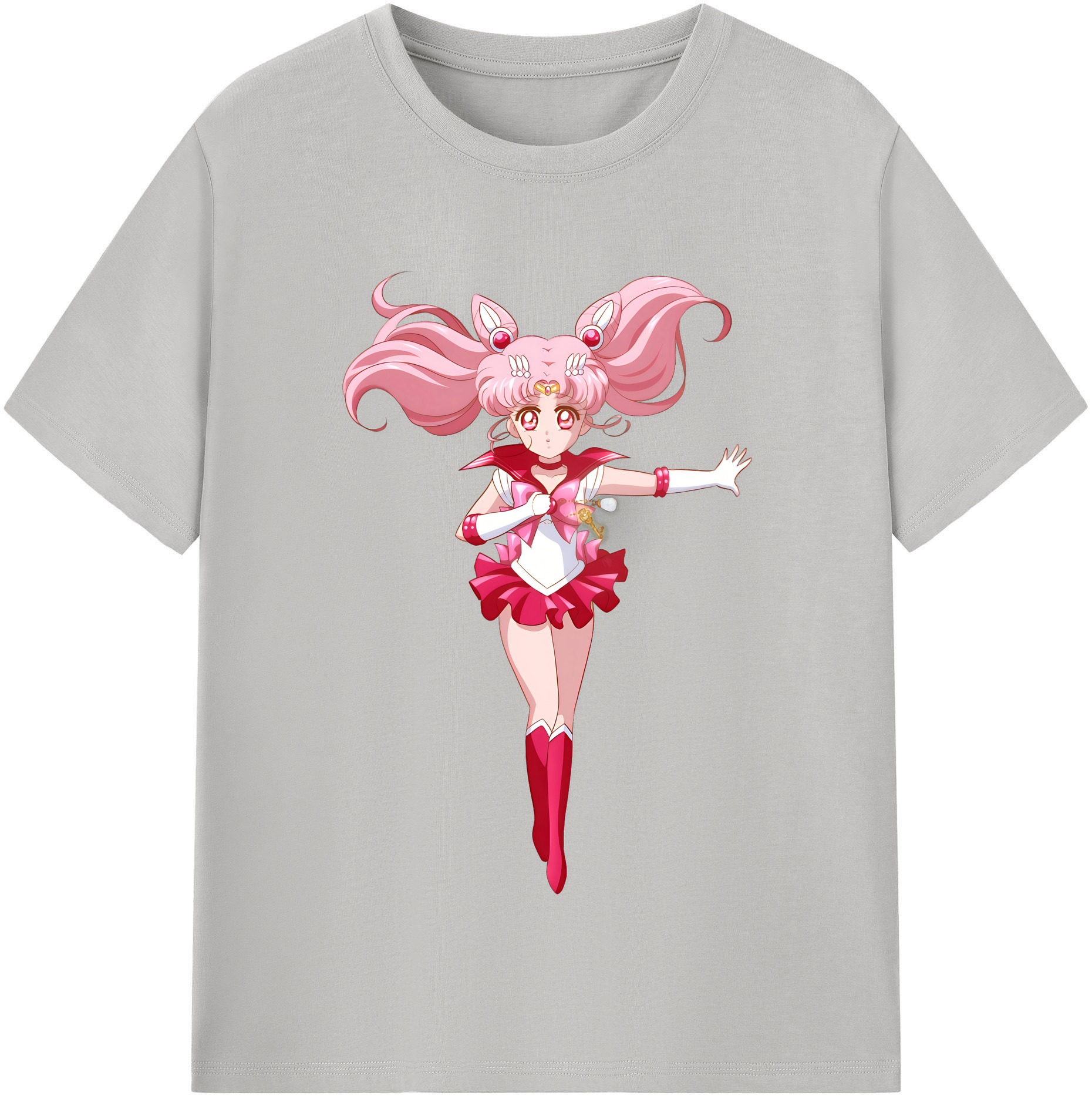 （画像用） 美少女戦士セーラームーン ちびうさ Sailor Moon Chibiusa Tsukino Usagi Small Lady Serenity レディースカジュアルプリントTシャツ（綿100％）