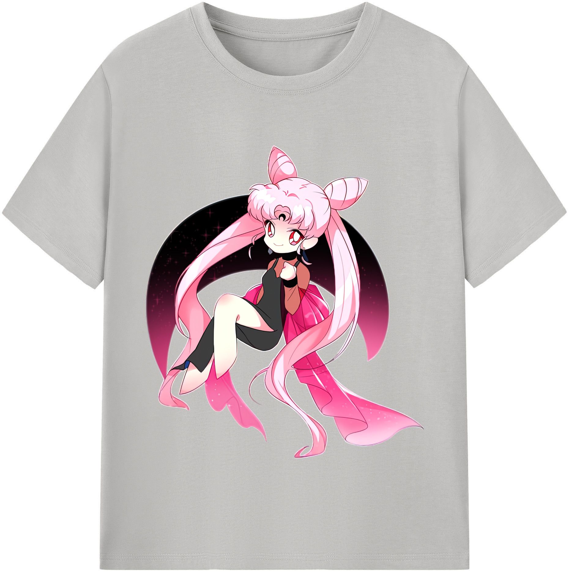 （画像用） 美少女戦士セーラームーン ちびうさ Sailor Moon Chibiusa Tsukino Usagi Small Lady Serenity レディースカジュアルプリントTシャツ（綿100％）