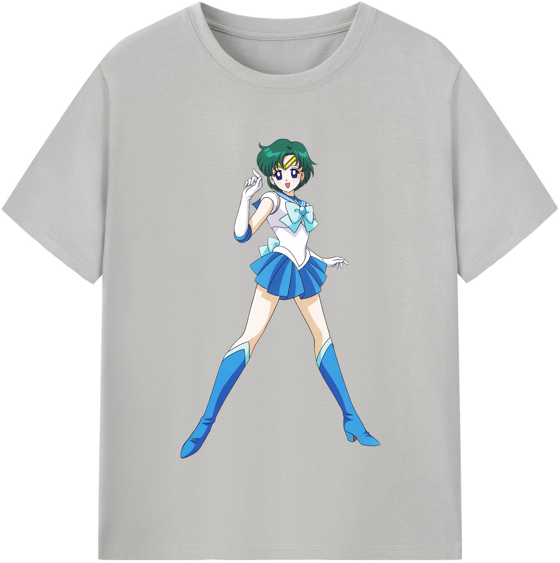 （画像用） 美少女戦士セーラームーン 海王 みちる（かいおう みちる） Sailor Moon Kaiou Michiru レディースカジュアルプリントTシャツ（綿100％）